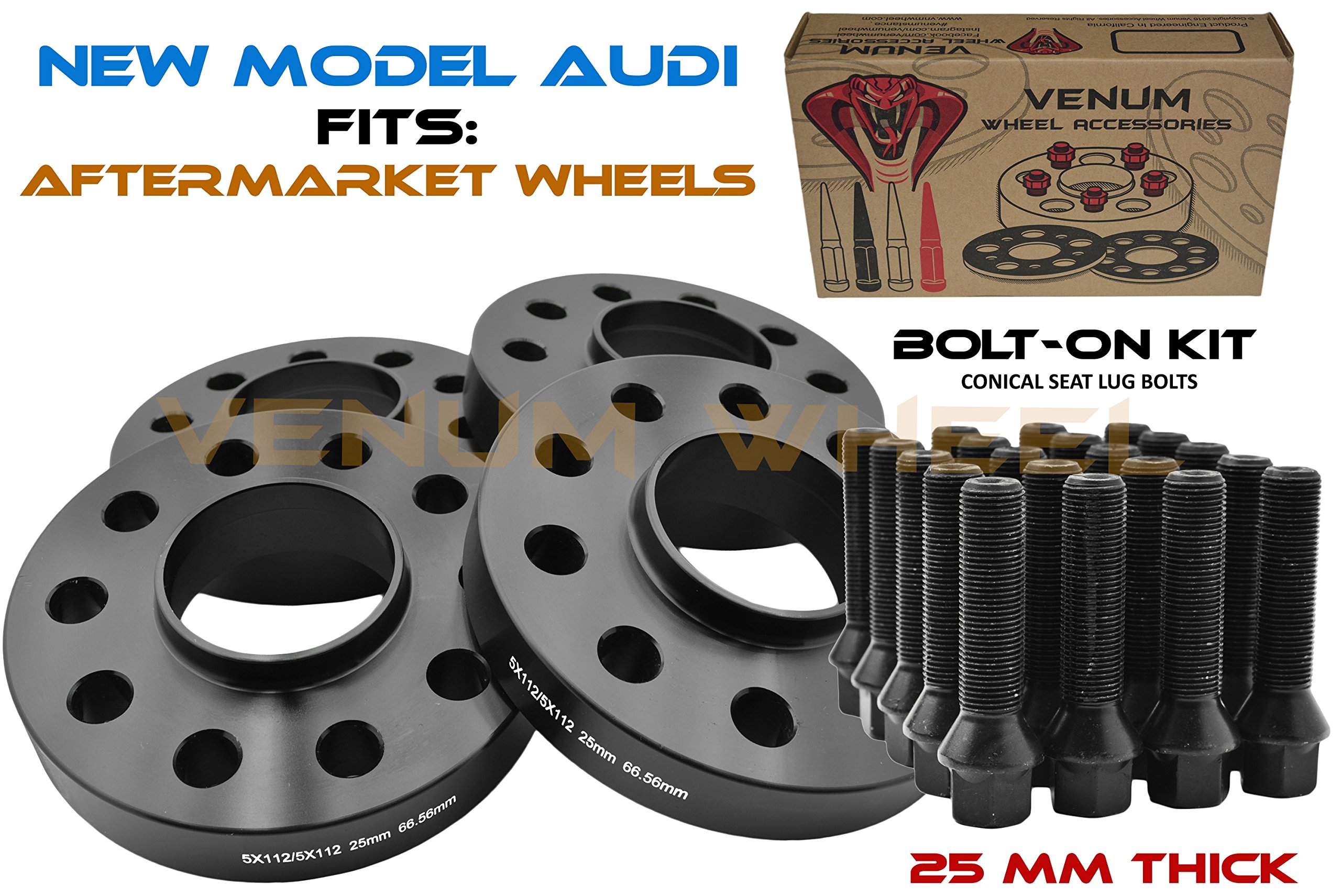 25MM -Audi (5x112 | 66.6) w/ Extended Bolts - The Spacer Store