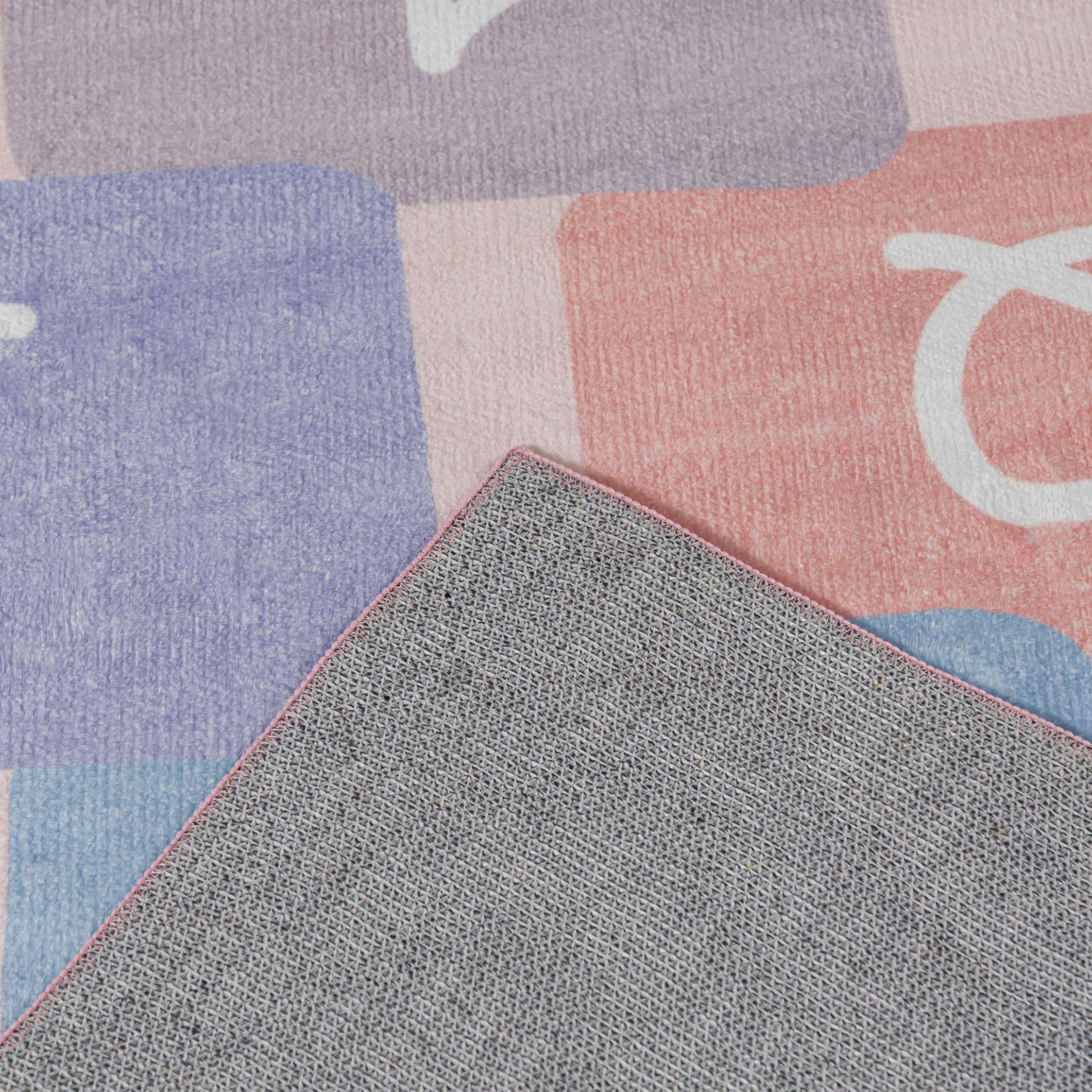 Mazovia Alfombra Rosa Infantil Rayuela - Sala Infantil - Pilas Cortas Rectángulo Certificado Oeko-Tex® Colorido - 140 x 200 cm