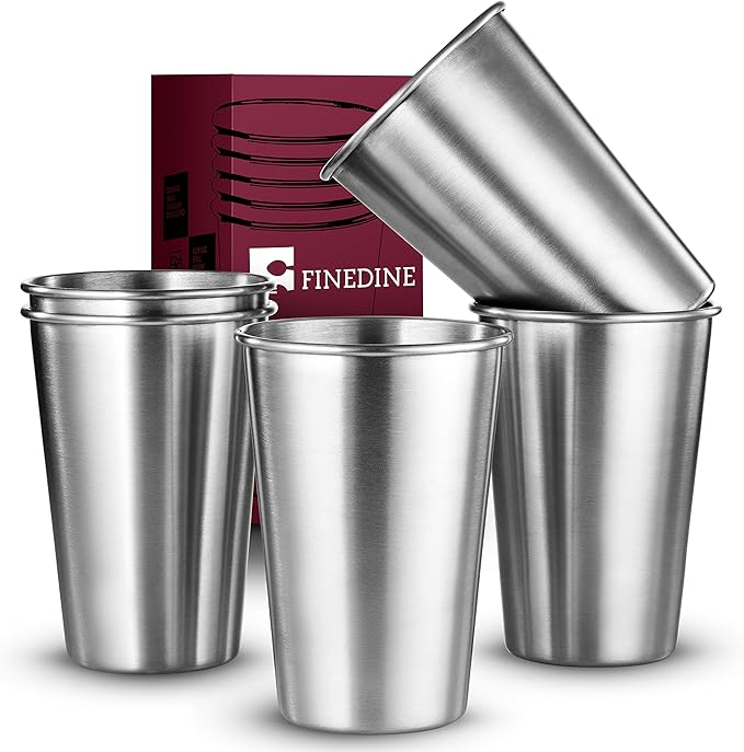Amazon.com | FineDine Stainless Steel Drinking Cup, Unbreakable ...