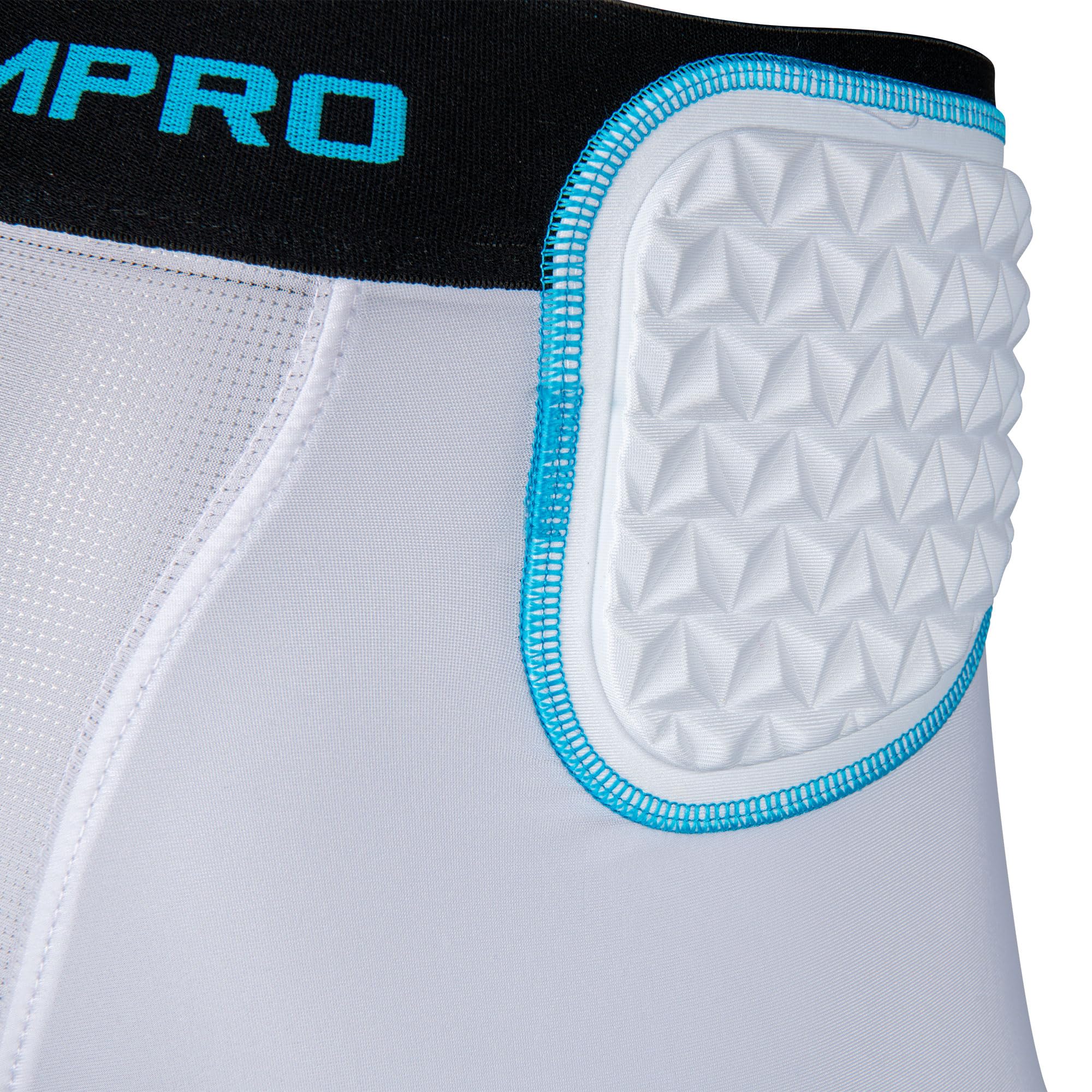 Champro Bull Rush - Faja Juvenil de 7 Almohadillas, Color Blanco, Azul óptico