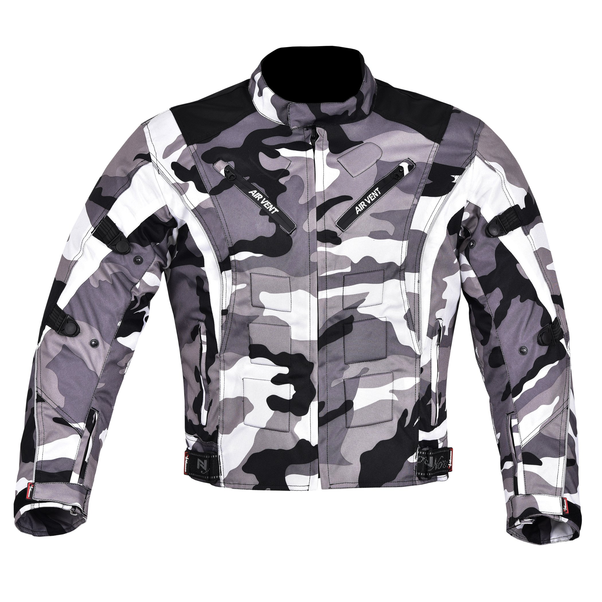 Norman Men's Grey Camo Motorcycle Motorbike Jacket Waterproof Textile With Ce Armoured 6 Colours (As8, Alpha, Xx_l, Regular, Regular, )