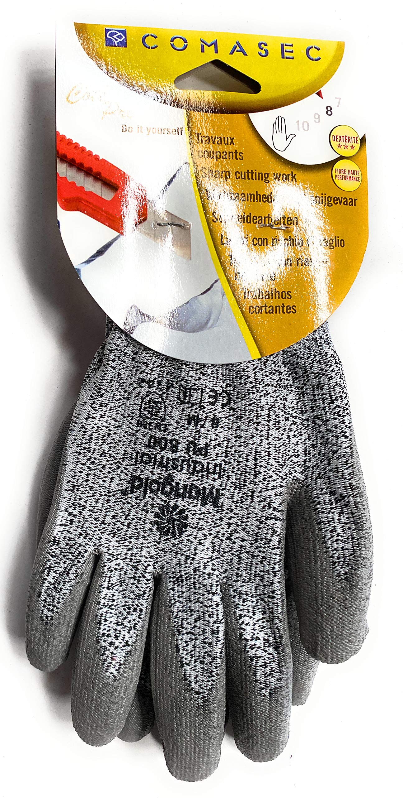 DSTOCK60 5 paires de GANTS ANTI COUPURE PU 800 pro Taille 8 EN388 4342