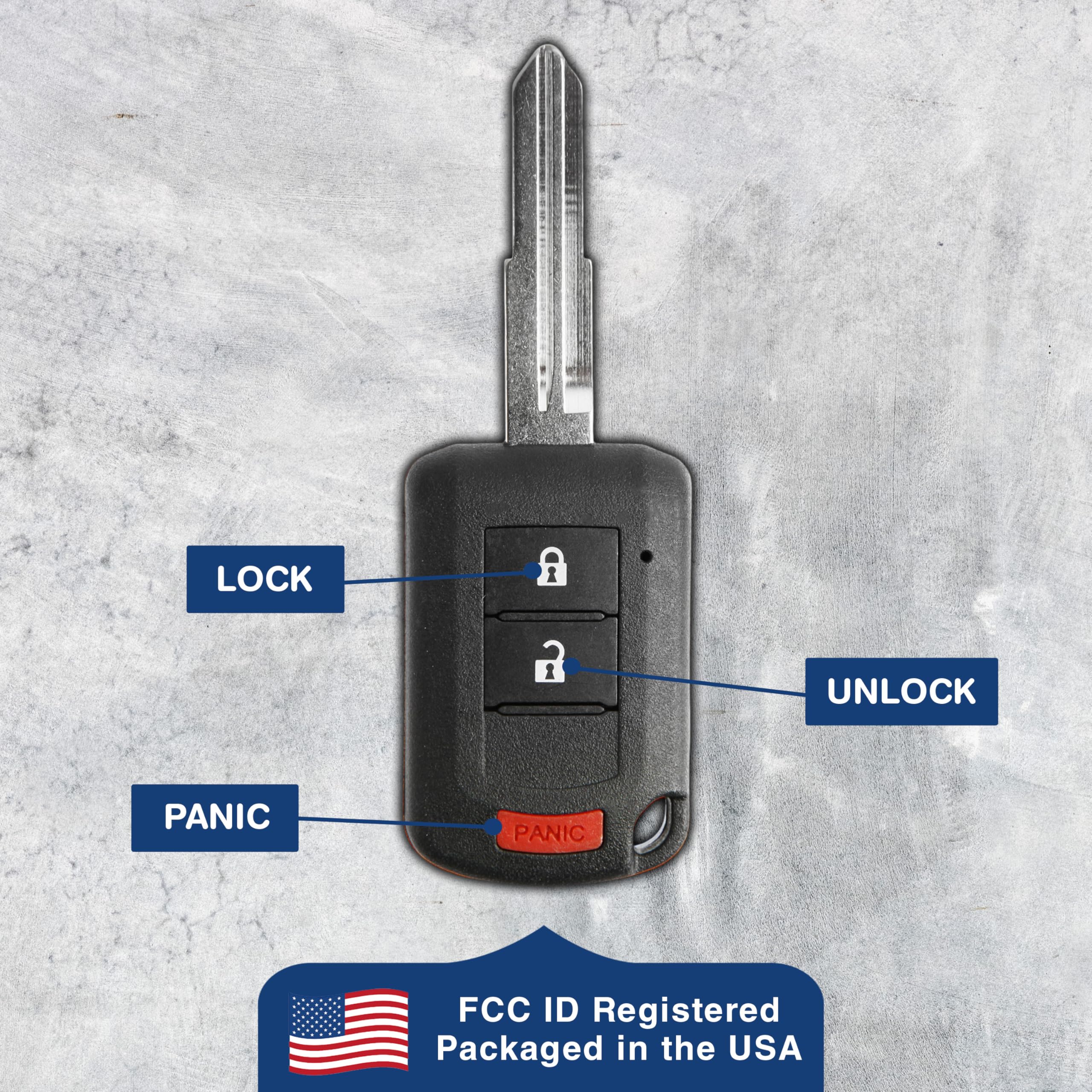 Amazon.com: KeylessOption Remote Key Fob for Mitsubishi 3-Button 