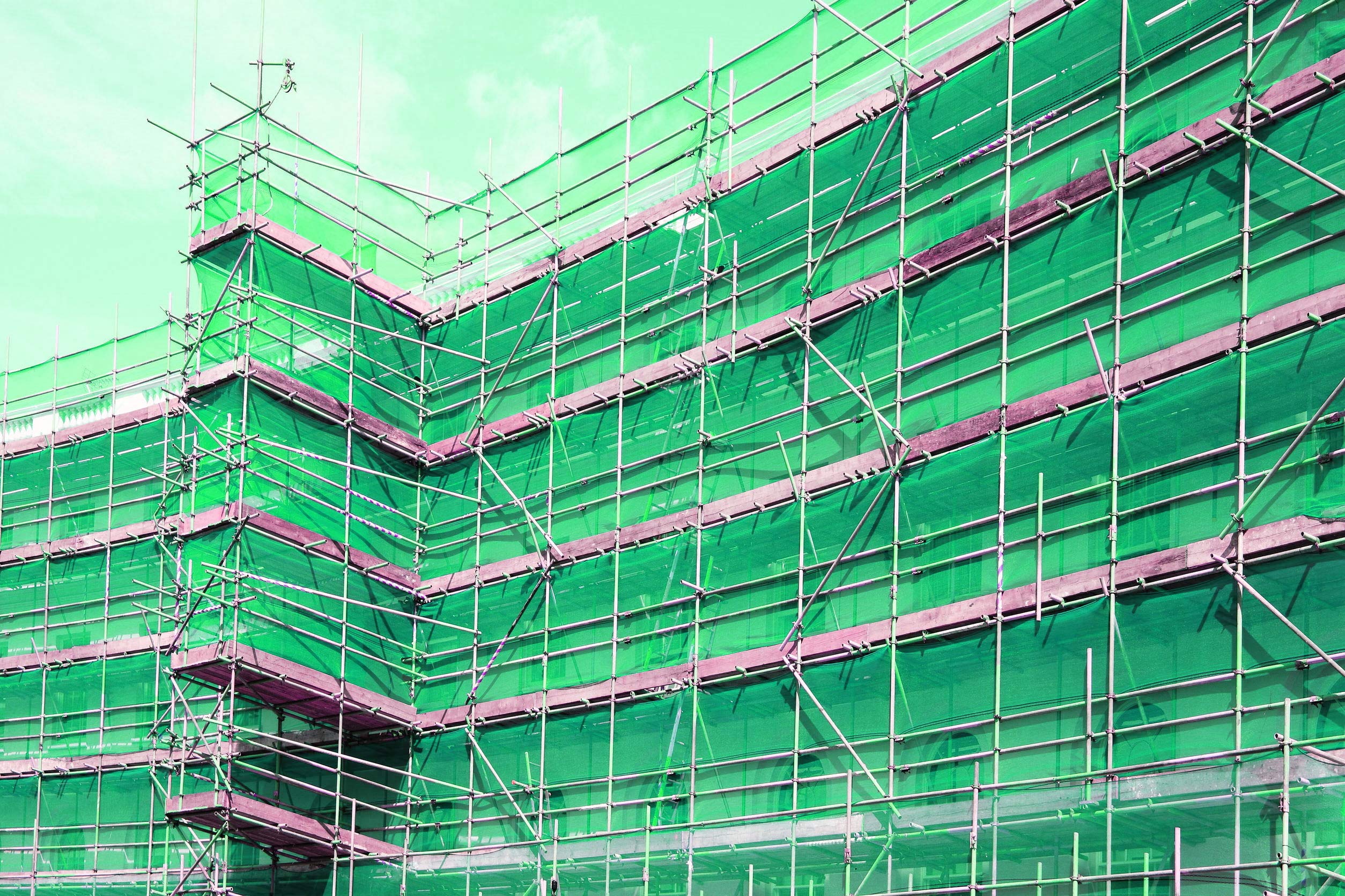 EXCOLO Gerüstnetz 2,57m x 10m plus 100 Kabelbinder als Schutznetz Staubnetz Gerüstschutz Sonnenschutz Staubschutz Schattierung Windschutz