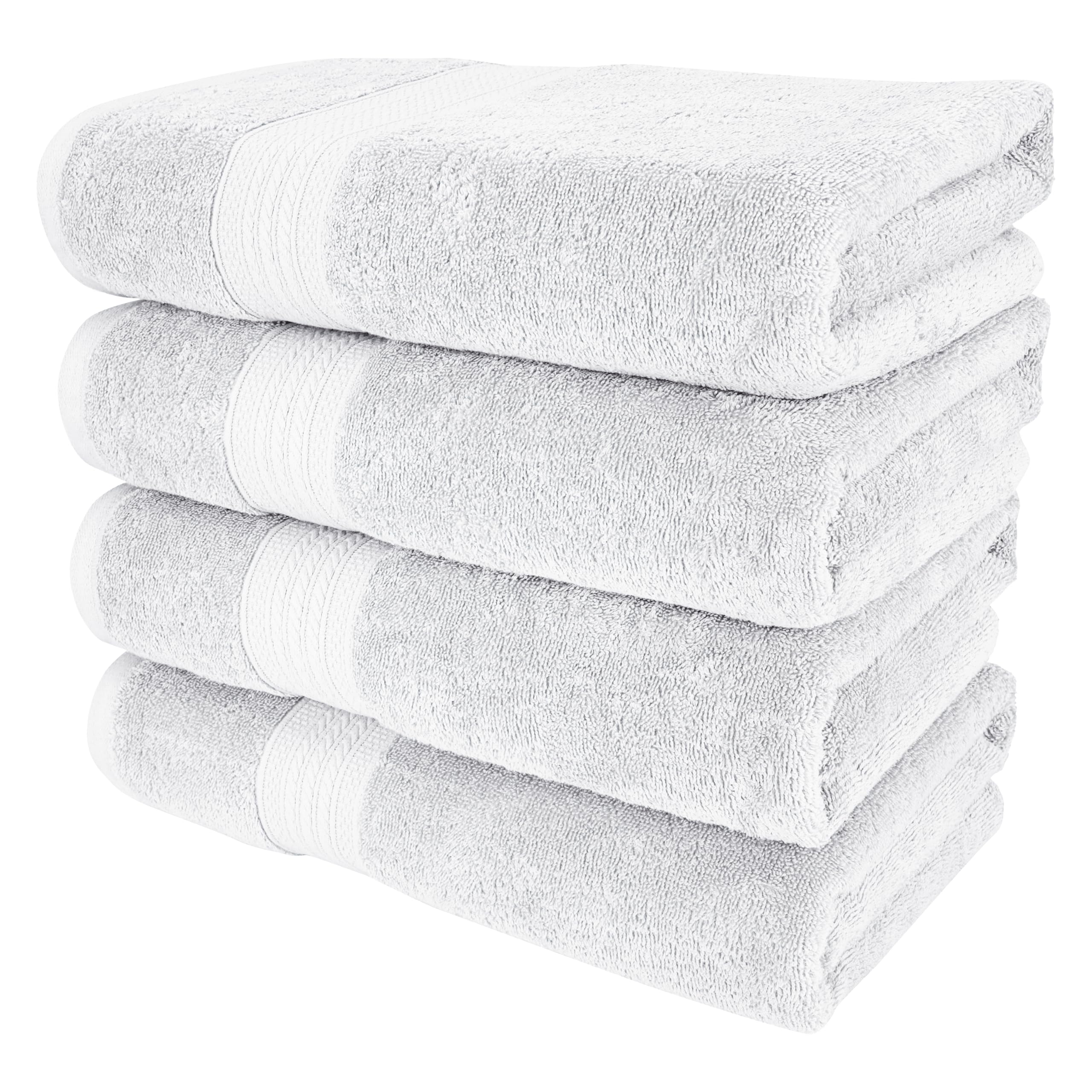Kaufman - 4 Piece 100% Cotton Bath Towel Set | 54 x 30 in | 4 Luxury Bath Towels | Highly Absorbent & Quick Dry Towel | Thick & Soft Premium Bath