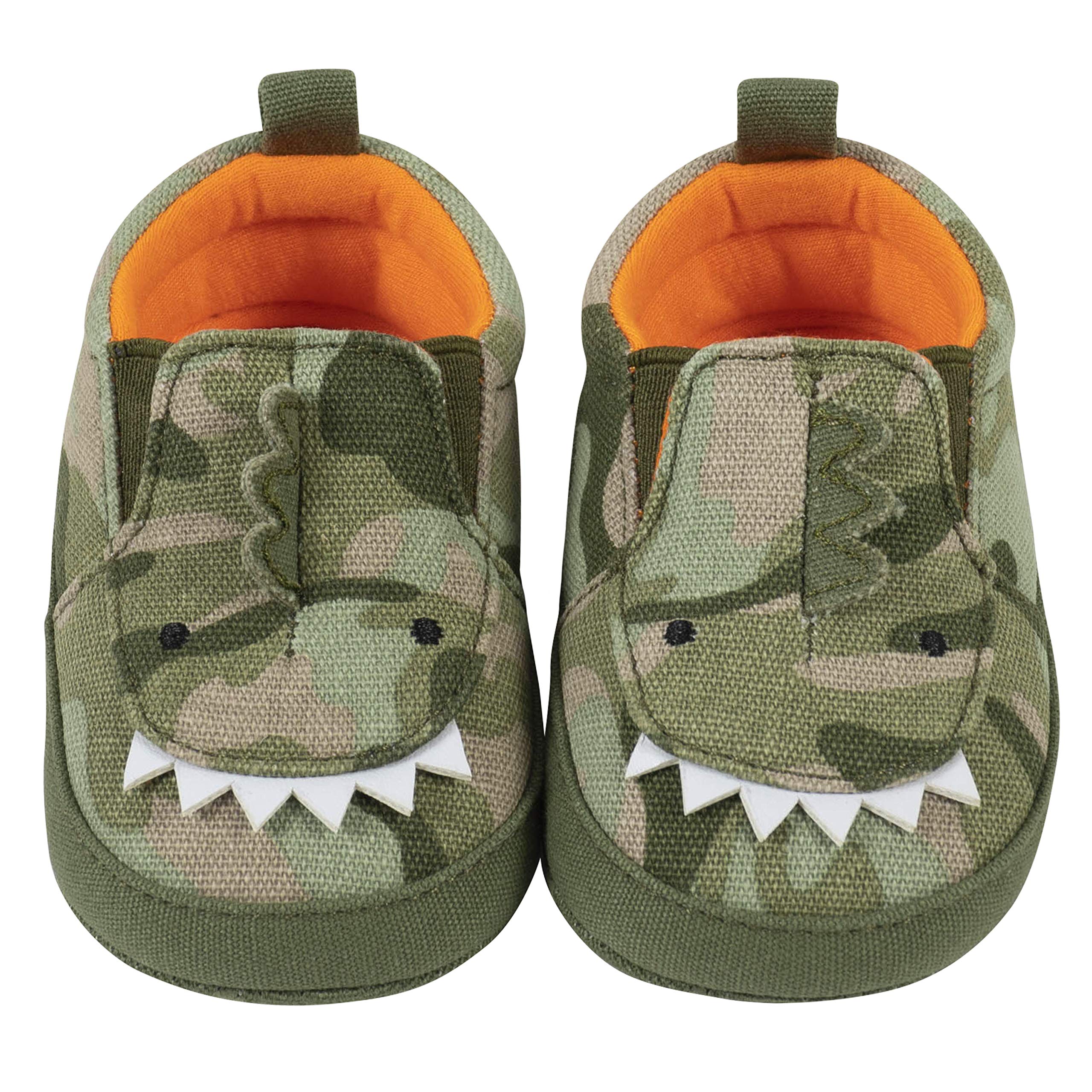 Gerber Unisex Baby Sneakers Crib Shoes Newborn Infant Toddler Neutral Boy Girl Green Dino 3-6 Months