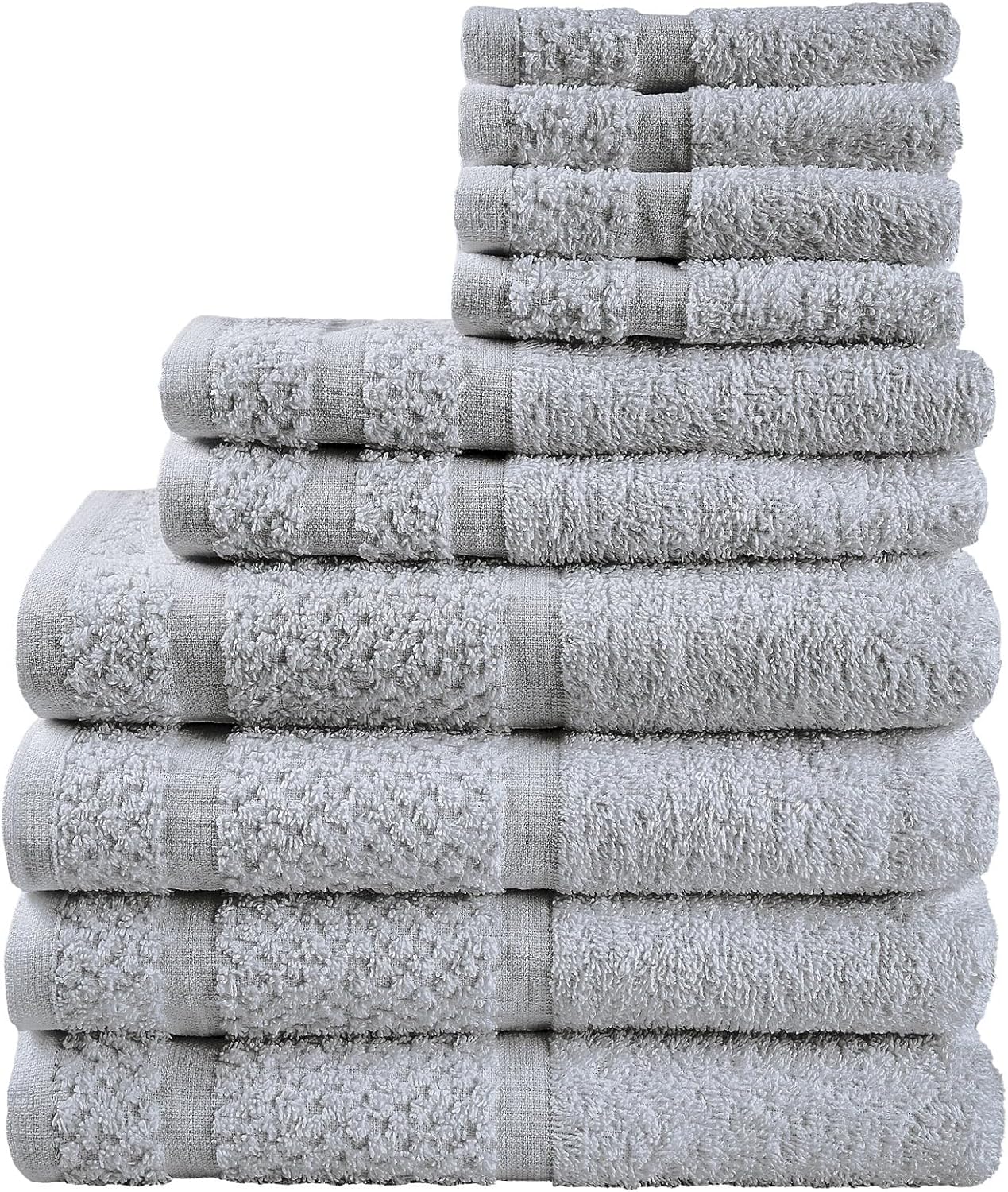 10 Piece Towel Set with Upgraded Durability & Softness (White)