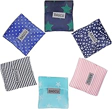 Foldable Shopping Bags Reusable Shopping Bags Large Capacity Durable Lightweight Fabric Bag for Grocery Shopping Vegetable, 6 Pieces (6 Styles), multicoloured