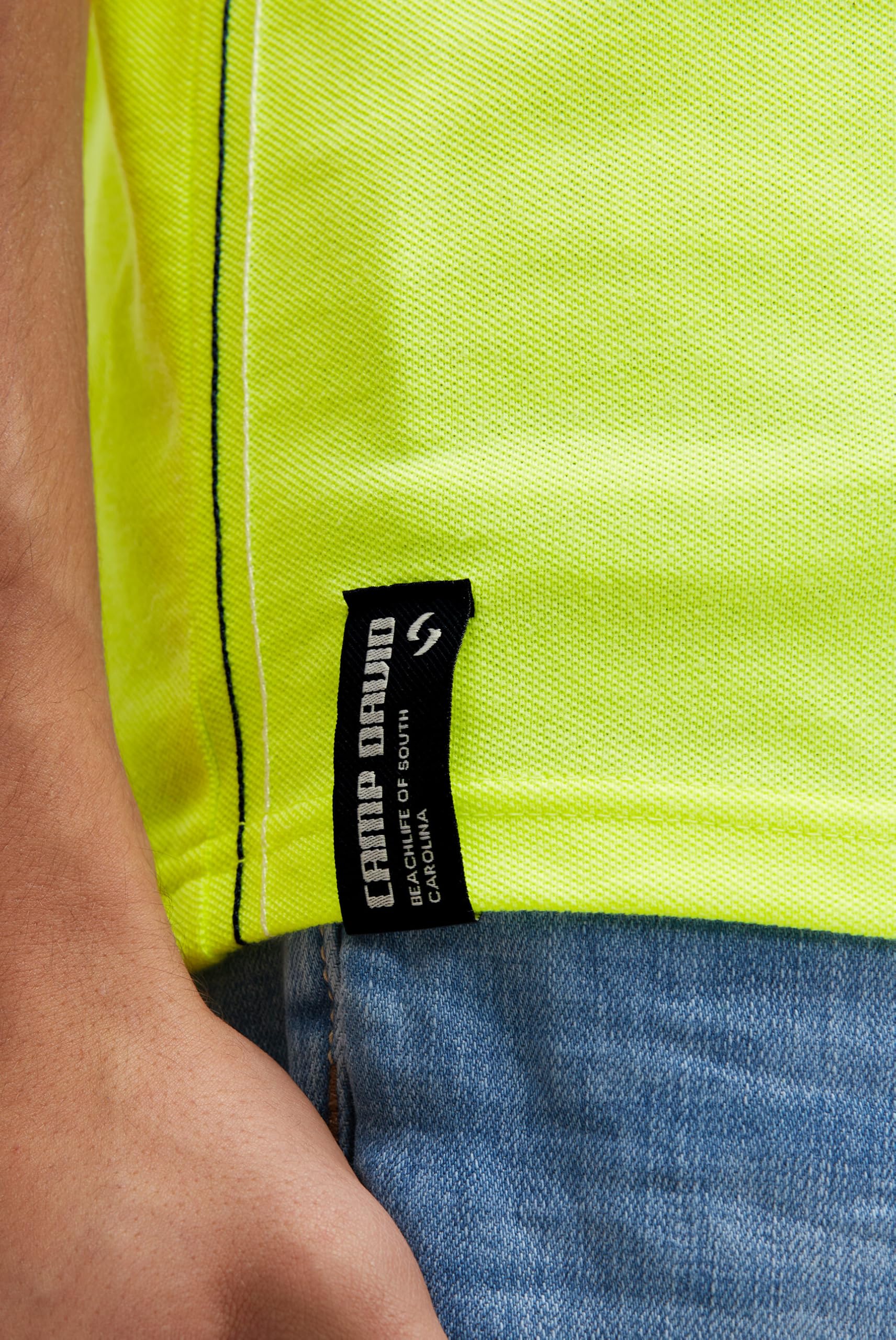 Camp David Herren Pikee-Polo Kurzarm mit Rubber Prints