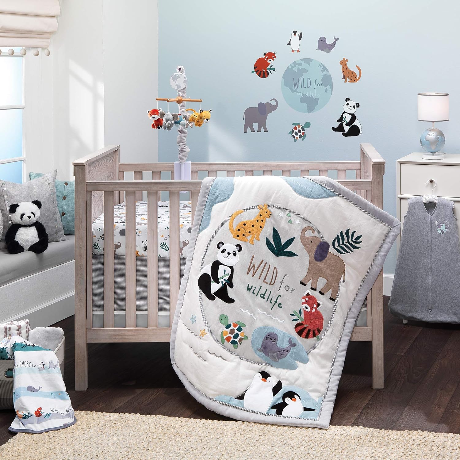 Lambs & Ivy Wild Life Musical Baby Nursery Crib Mobile - Protect The Animals - Image 7