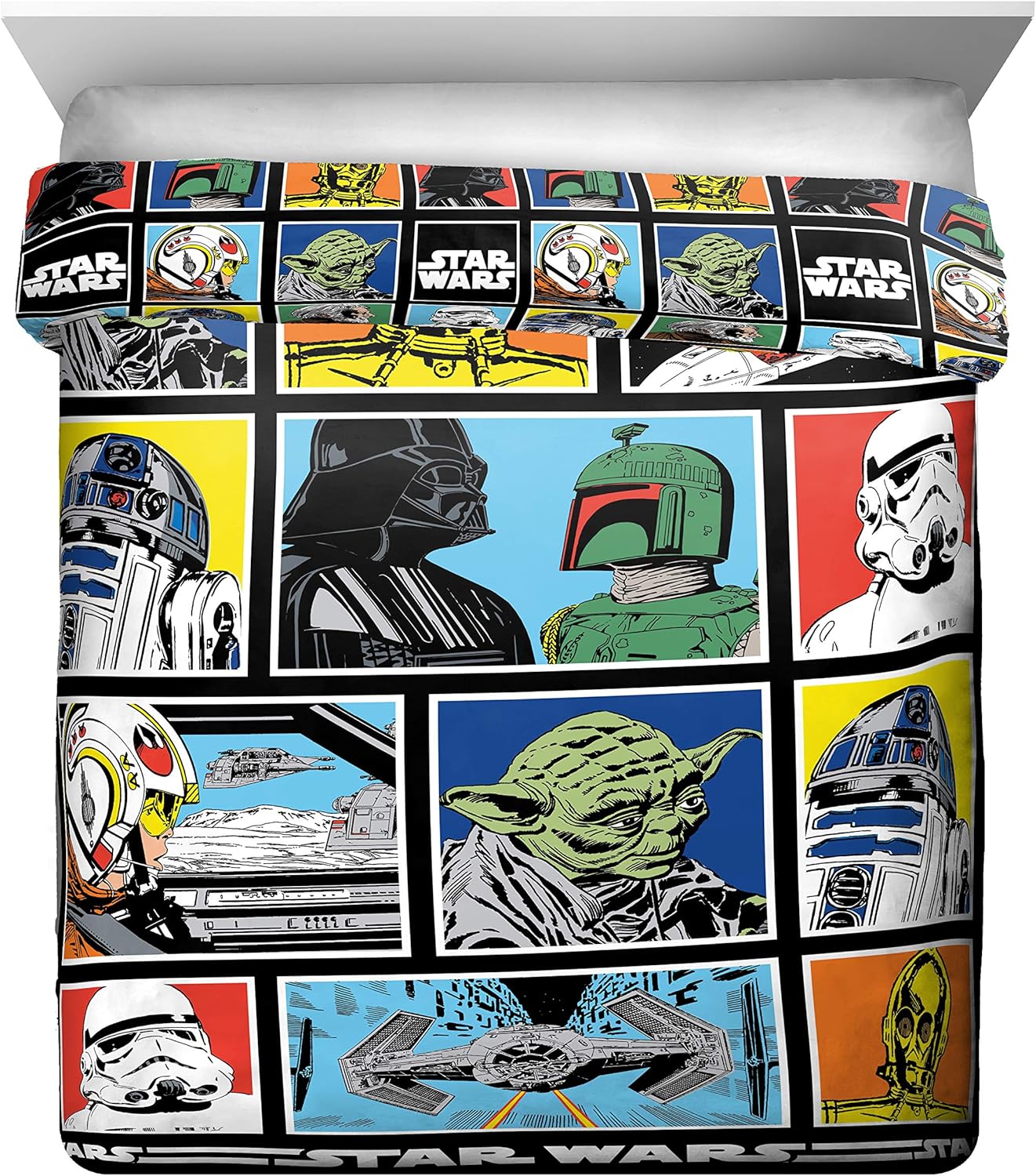 New Deal Star Wars Classic Grid 5 Piece Queen Bed Set - Includes Reversible Comforter & Sheet Set - Bedding Features Luke Skywalker - Super Soft Fade Resistant Microfiber (Official Star Wars Product) Flash Sale Buy 1 get 1 Star Wars Classic Grid 5 Piece Queen Bed Set - Includes Reversible Comforter & Sheet Set - Bedding Features Luke Skywalker - Super Soft Fade Resistant Microfiber (Official Star Wars Product)