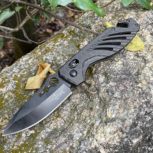 Miniatura 5 de XIPHIAS Cuchillo táctico plegable EDC Axis Lock de 4.25 pulgadas con clip de bolsillo, rompedor de vidrio, cortador de cinturón de seguridad,