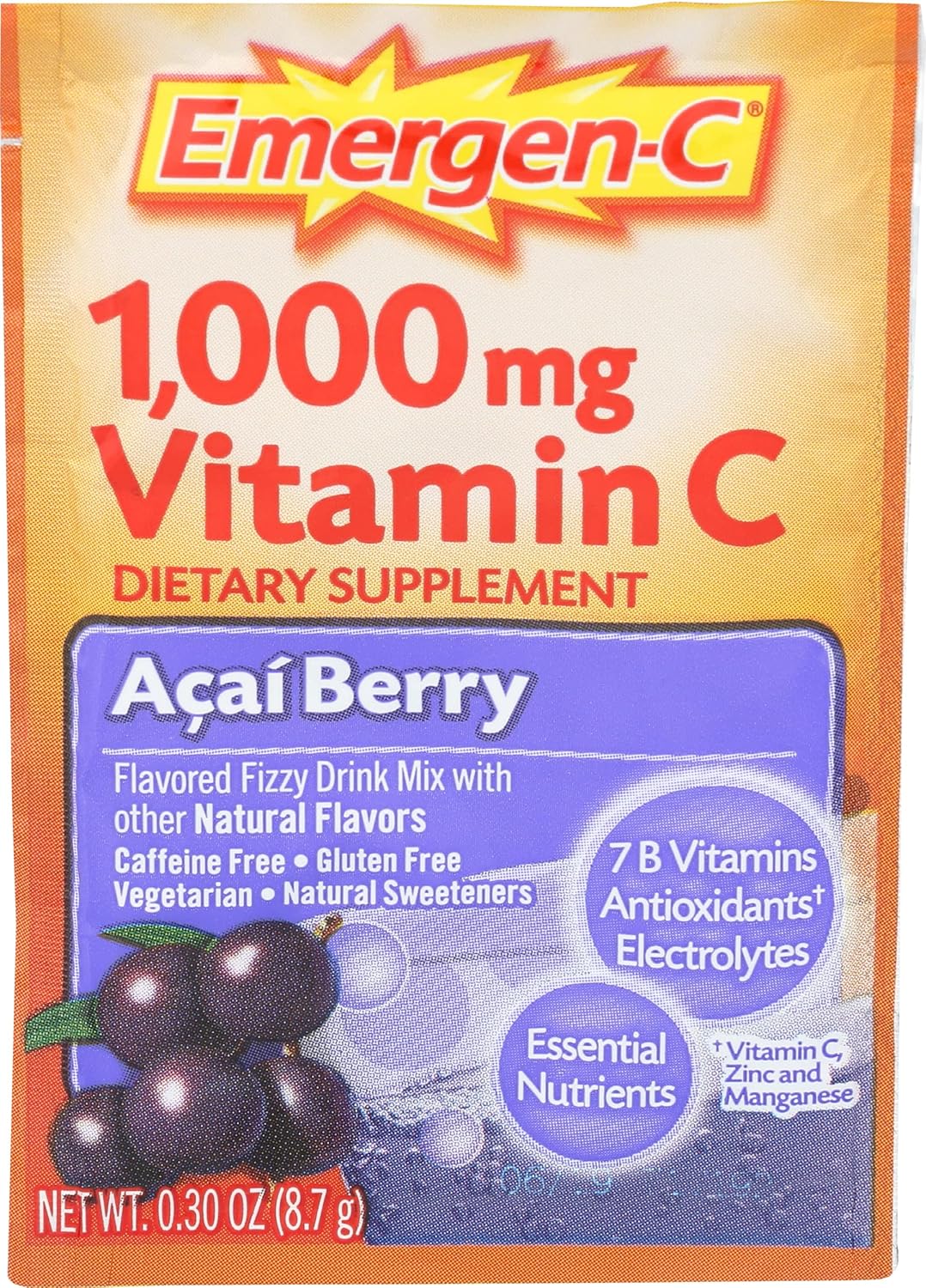 Alacer Acai Berry Emergen C Packet, 0.3 OZ Health & Household