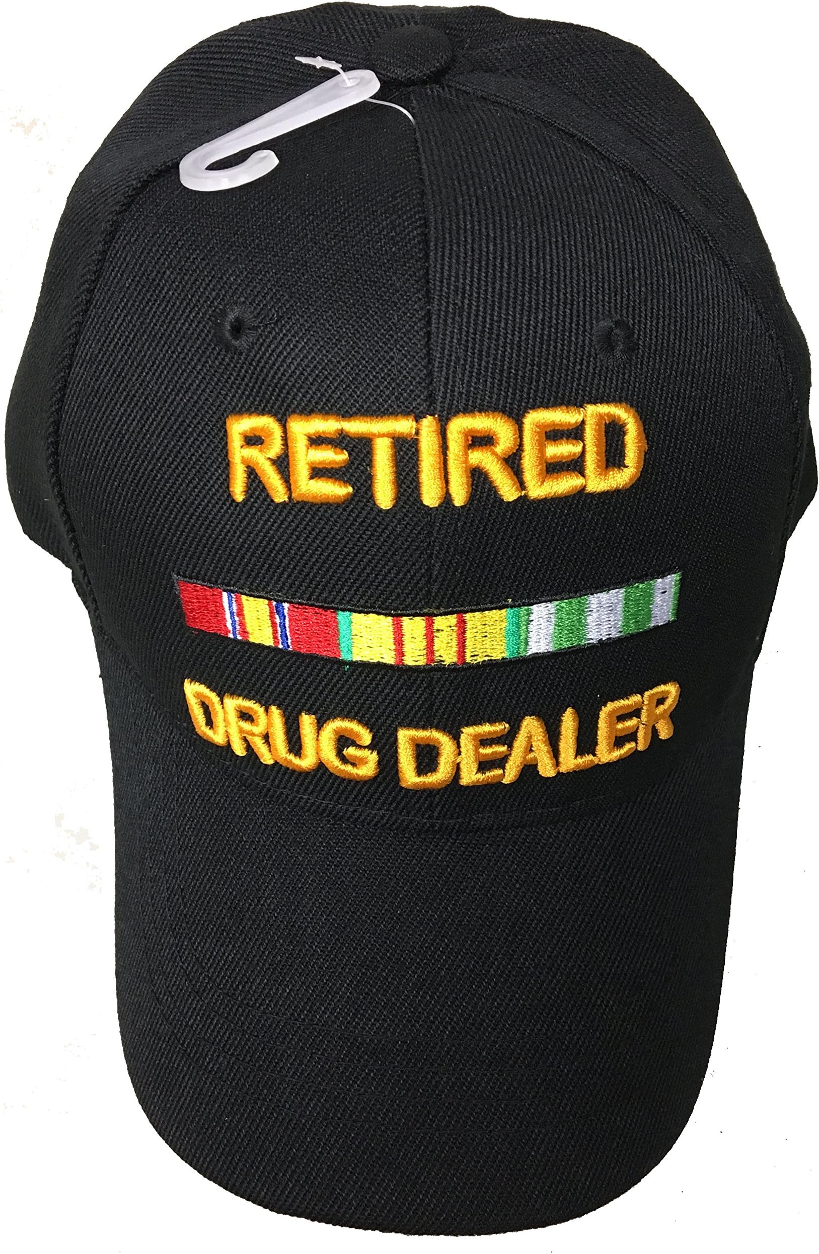 Retired Drug Dealer Baseball Style Embroidered Hat Funny Novelty Ball Fun Military Cap Black