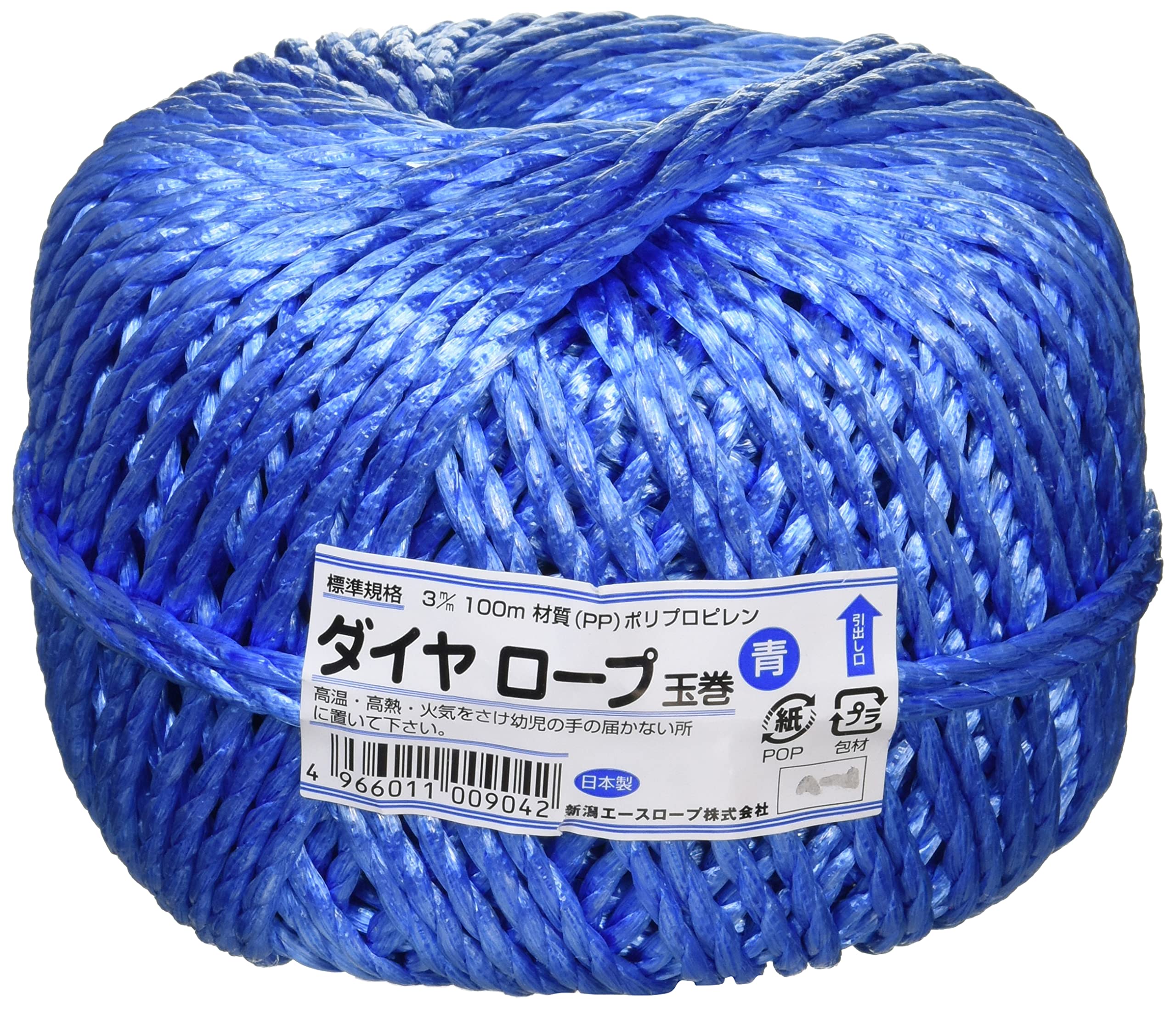 Amazon | 新潟エースロープ ダイヤロープ(玉巻ロープ) 3×100m 青 Amazon | 新潟エースロープ ダイヤロープ(玉巻ロープ) 3×100m 青