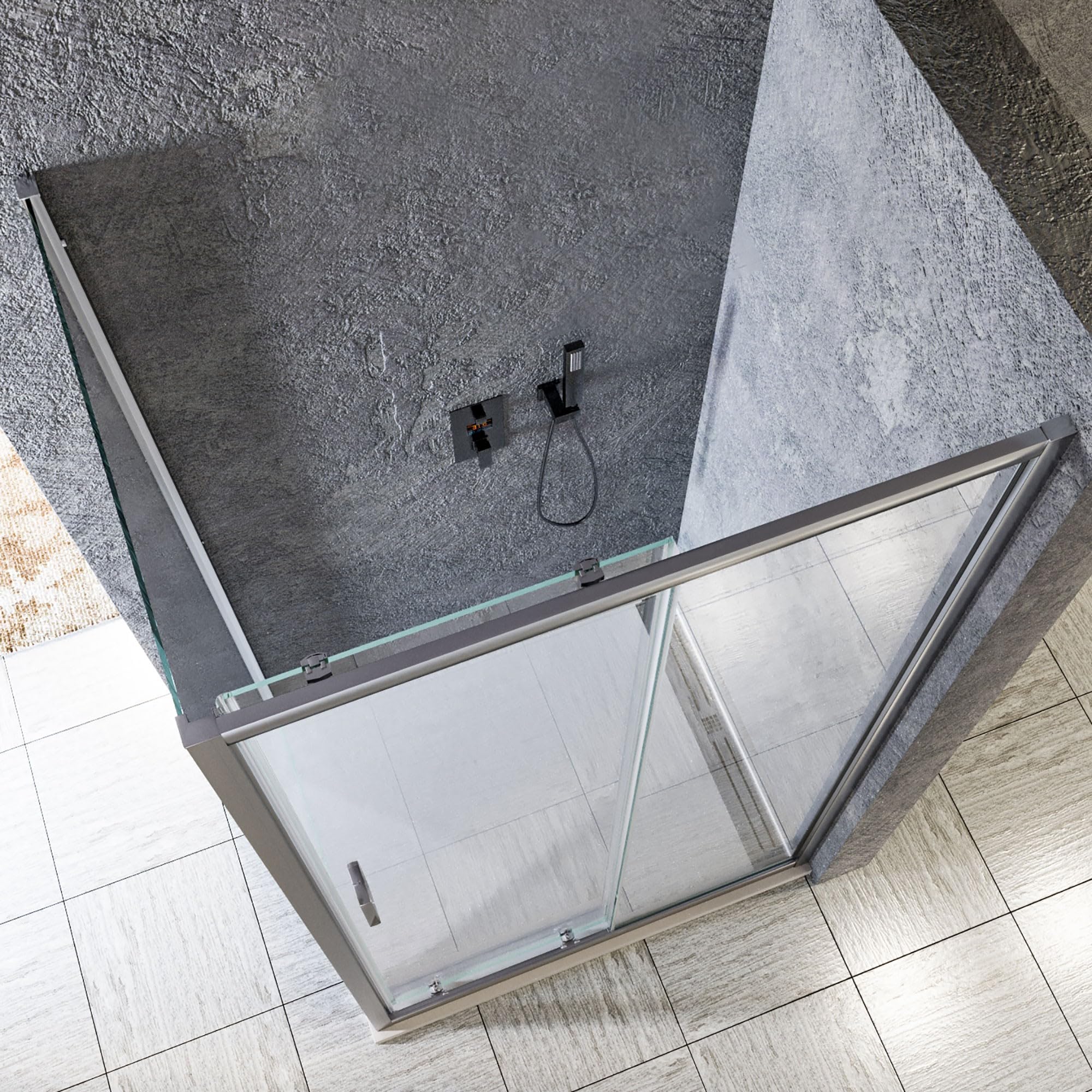 Box doccia 2 lati scorrevole e 1 lato fisso MATIAS h 195 cm - Misura 90x140
