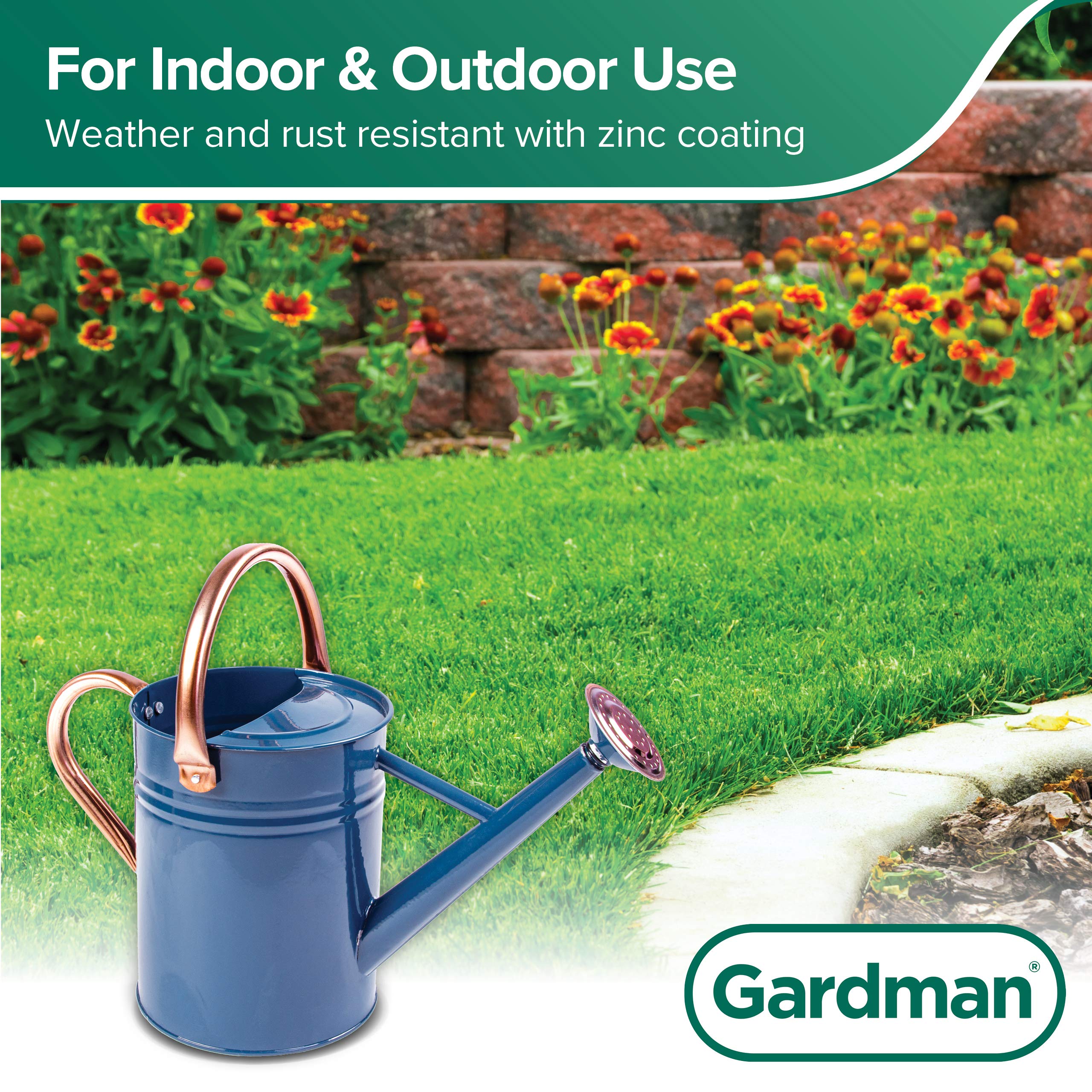 Gardman Bright Classic Gießkanne R34896 mit Kupferakzenten, Mitternachtsblau