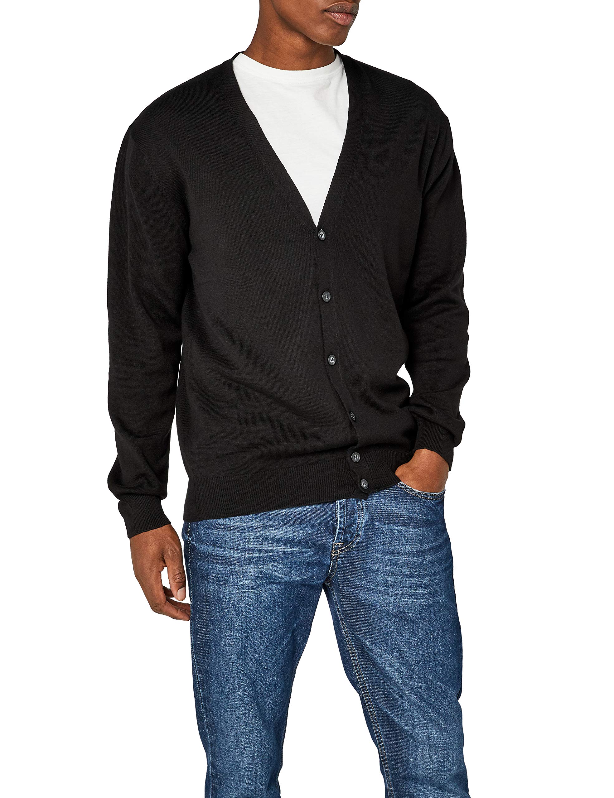 Henbury Mens V Lightweight Cardigan Black XXX-Large