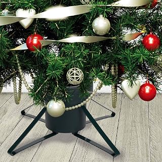 URBNLIVING Soporte de metal para árbol de Navidad resistente (21 cm), color negro