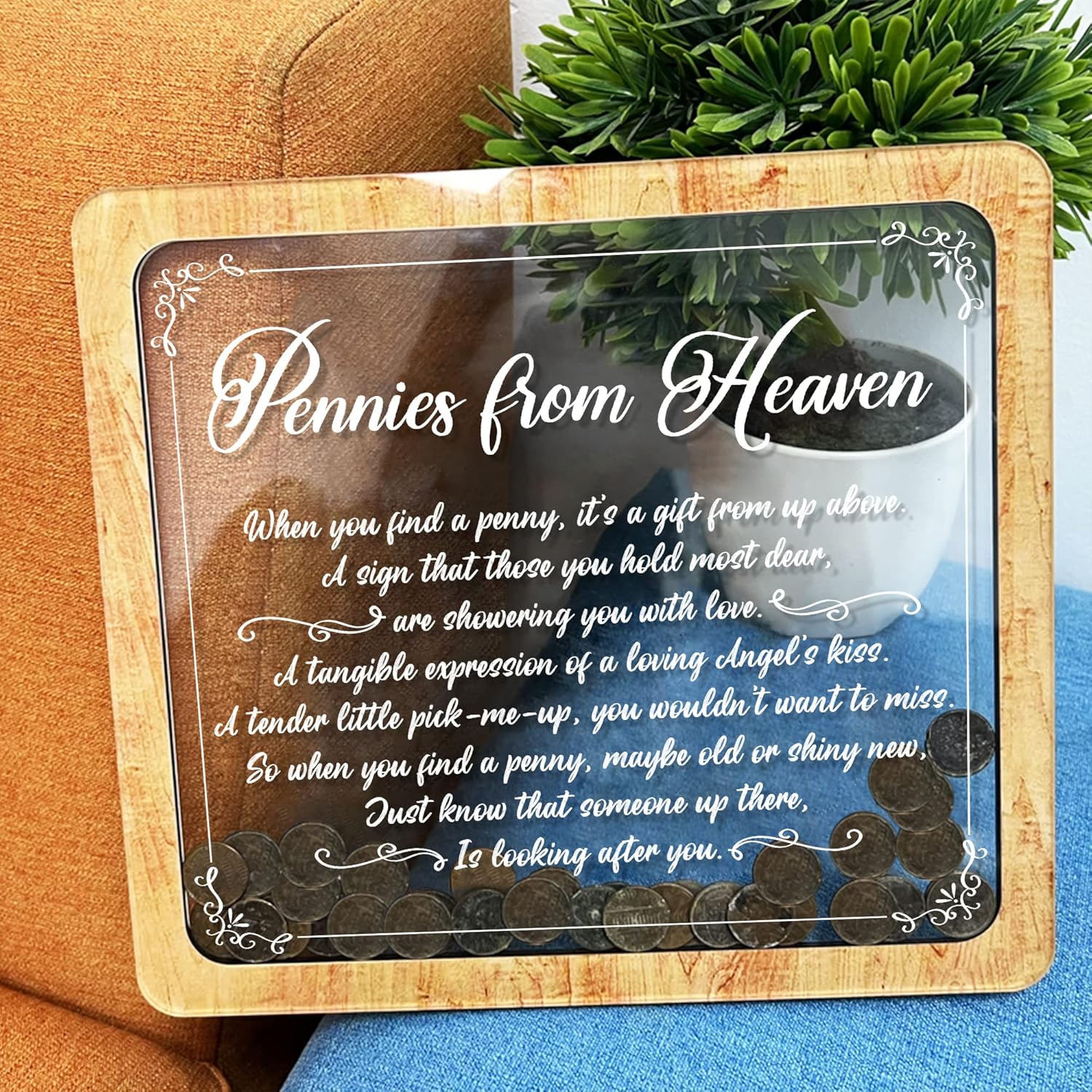 Acrylic Heaven Bank, Pennies from Heaven, Coins Heaven