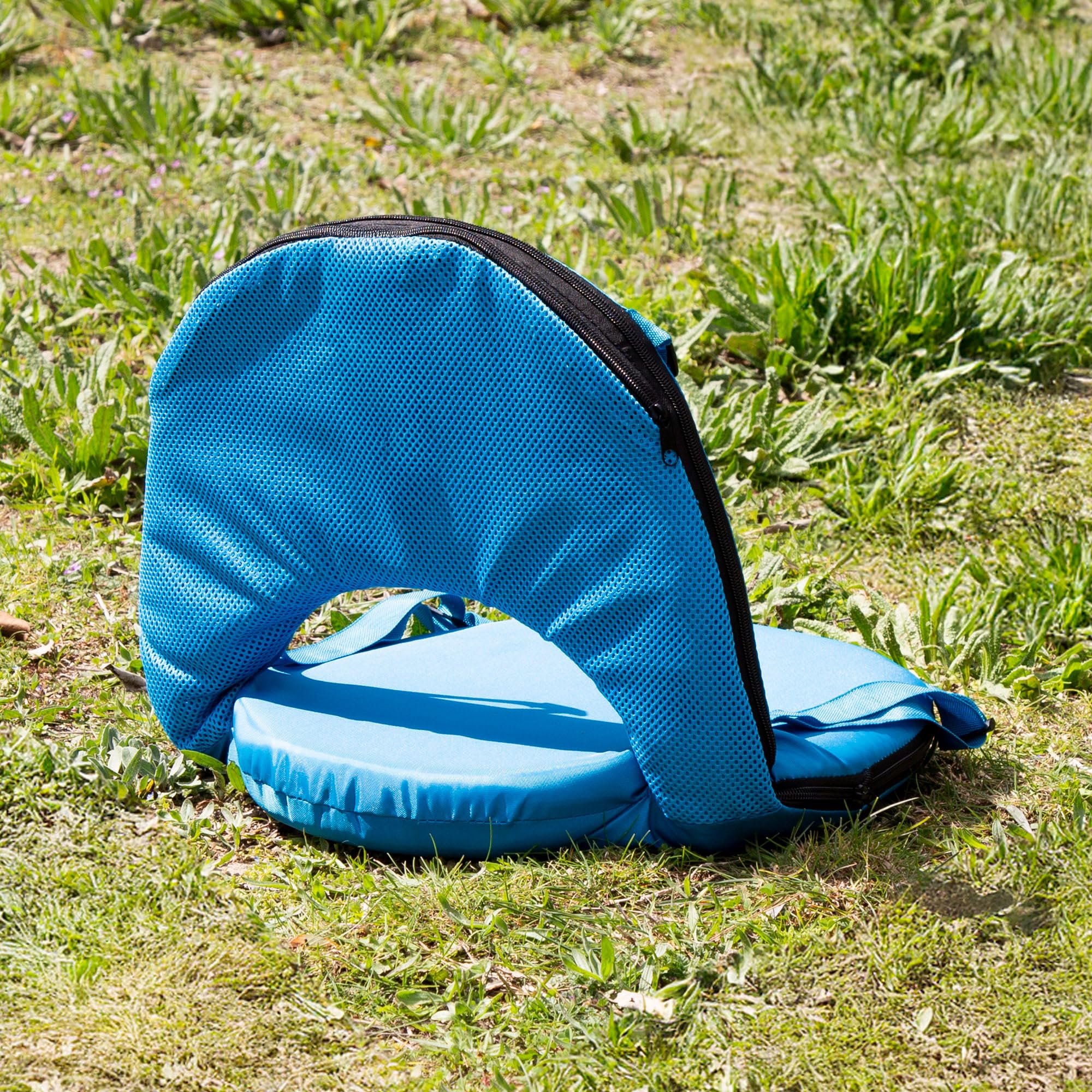 AKTIVE Mehrzweck-Klappsitze, Blau, 41 x 40 x 33 cm, 6-fach verstellbare Rückenlehne, kompaktes Design, Schultergurte, Polyestergewebe (63127), 2 Stück
