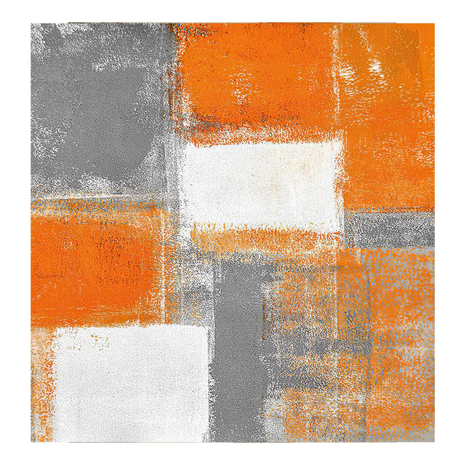 Rururug Tappeto Moderno Salotto Antiscivolo Tappeti Moderni Soggiorno Lavabile Design grigio bianco arancione 100 x 160 cm