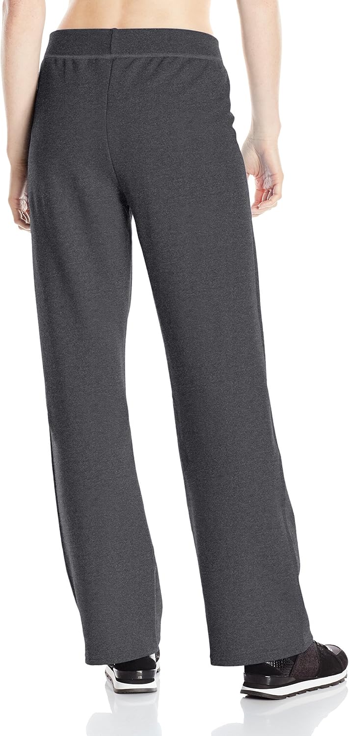 Hanes Women's Open Leg Sweatpants, EcoSmart Fleece Sweats, Regular & Petite, Slate Heather, Medium - Image 2