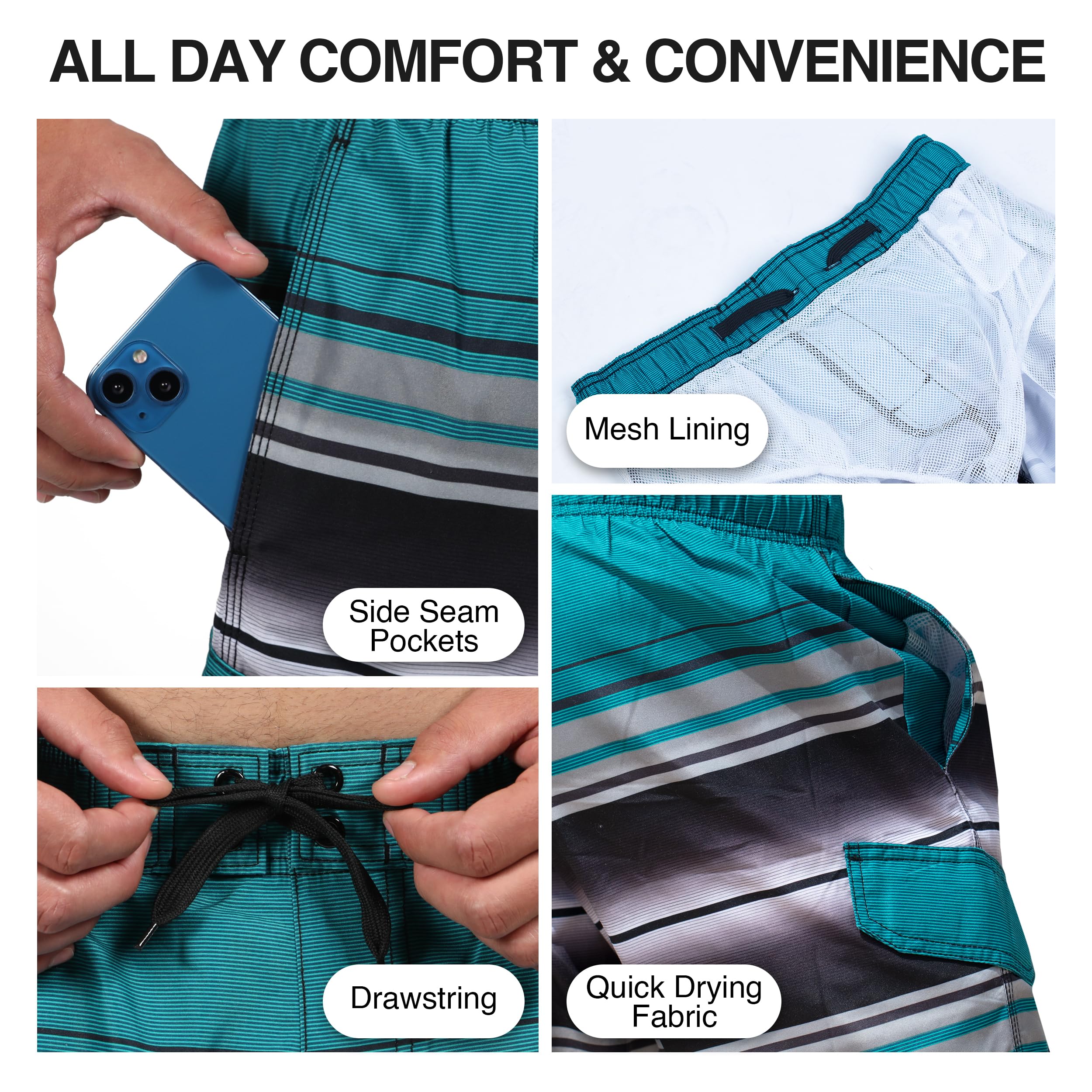 Kanu Surf Wade Badehose (Normale Und Erweiterte Größen) Bañador para Hombre Hombre (Pack de 1)