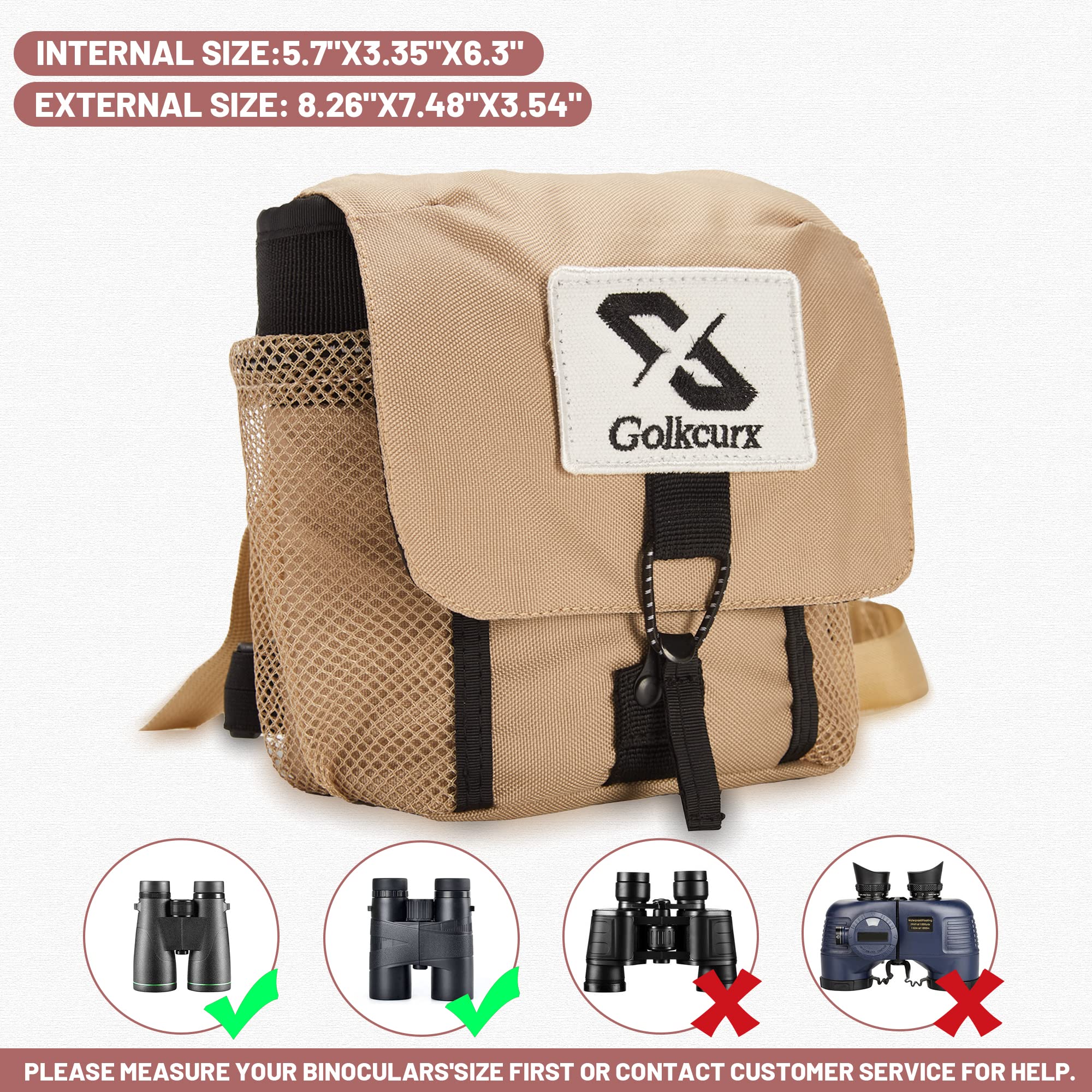 Golkcurx Binocular Harness, Adjustable Bino Harness Chest Pack, Waterproof Binoculars Harness