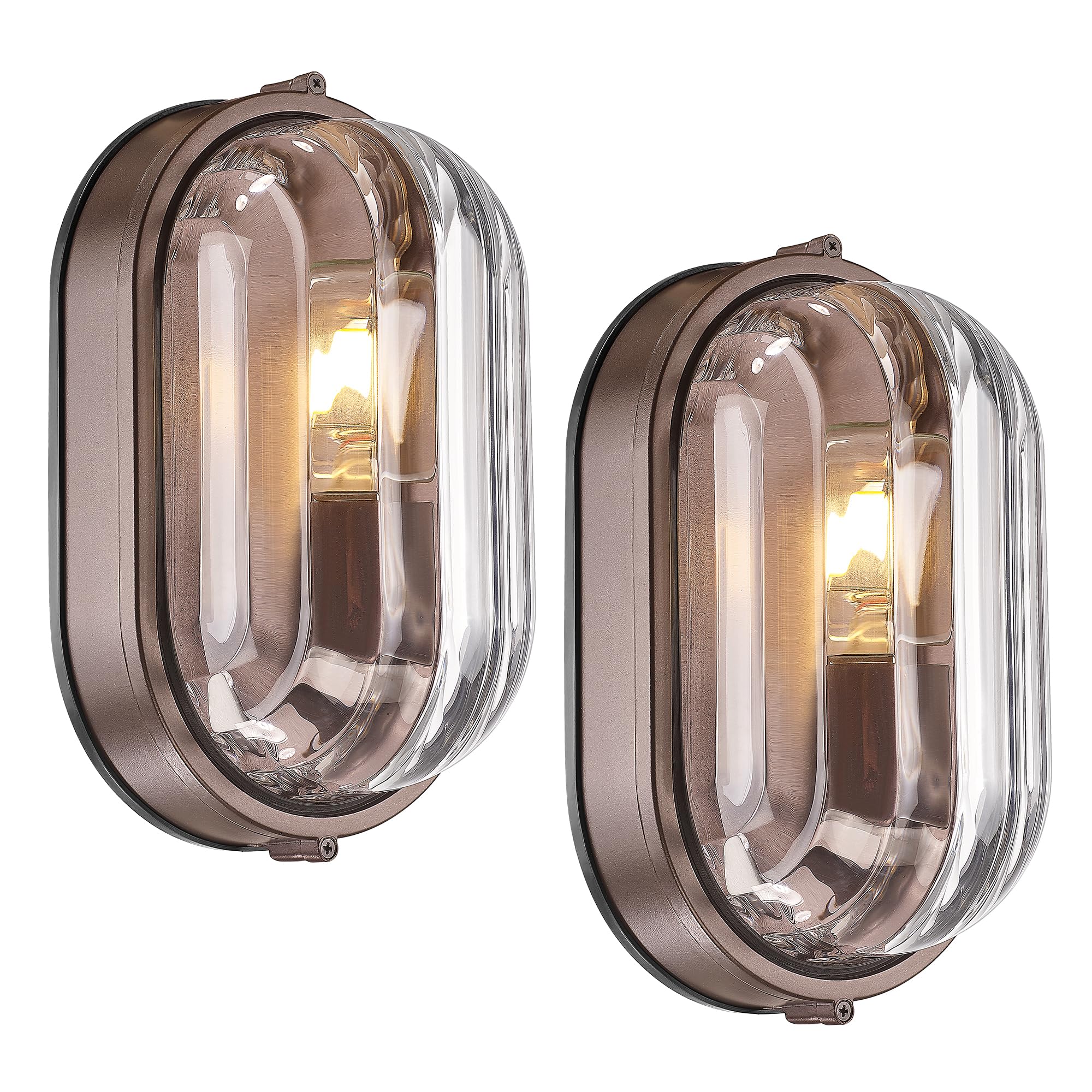 Photo 1 of FEMILA 11-Inch Oval Outdoor Wall Lights, 2-Pack