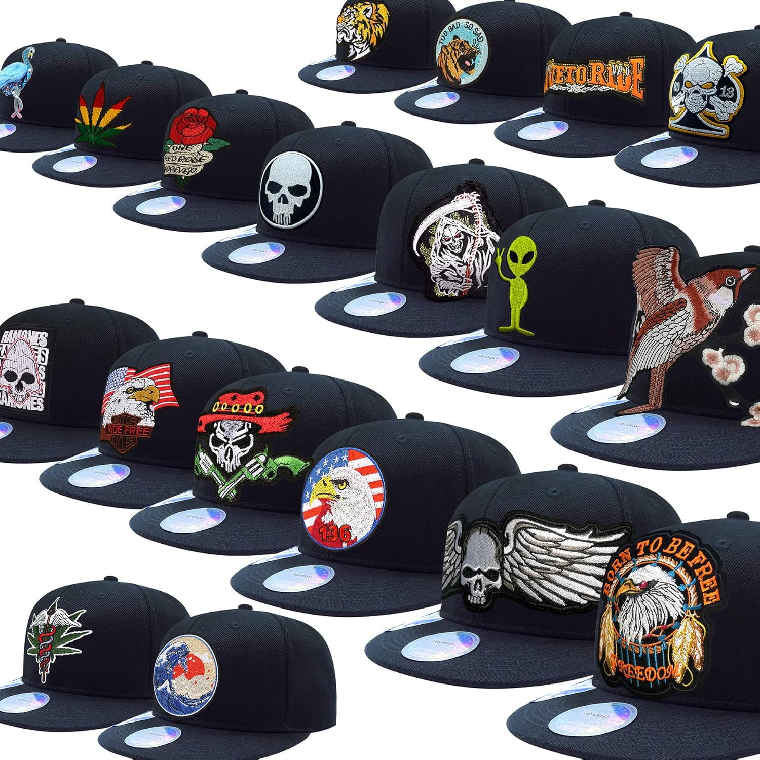 Love To Baseball Cap - Classic Black Snapback Hat with Flat Brim, Adjustable Unisex Hip Hop Style - Image 3