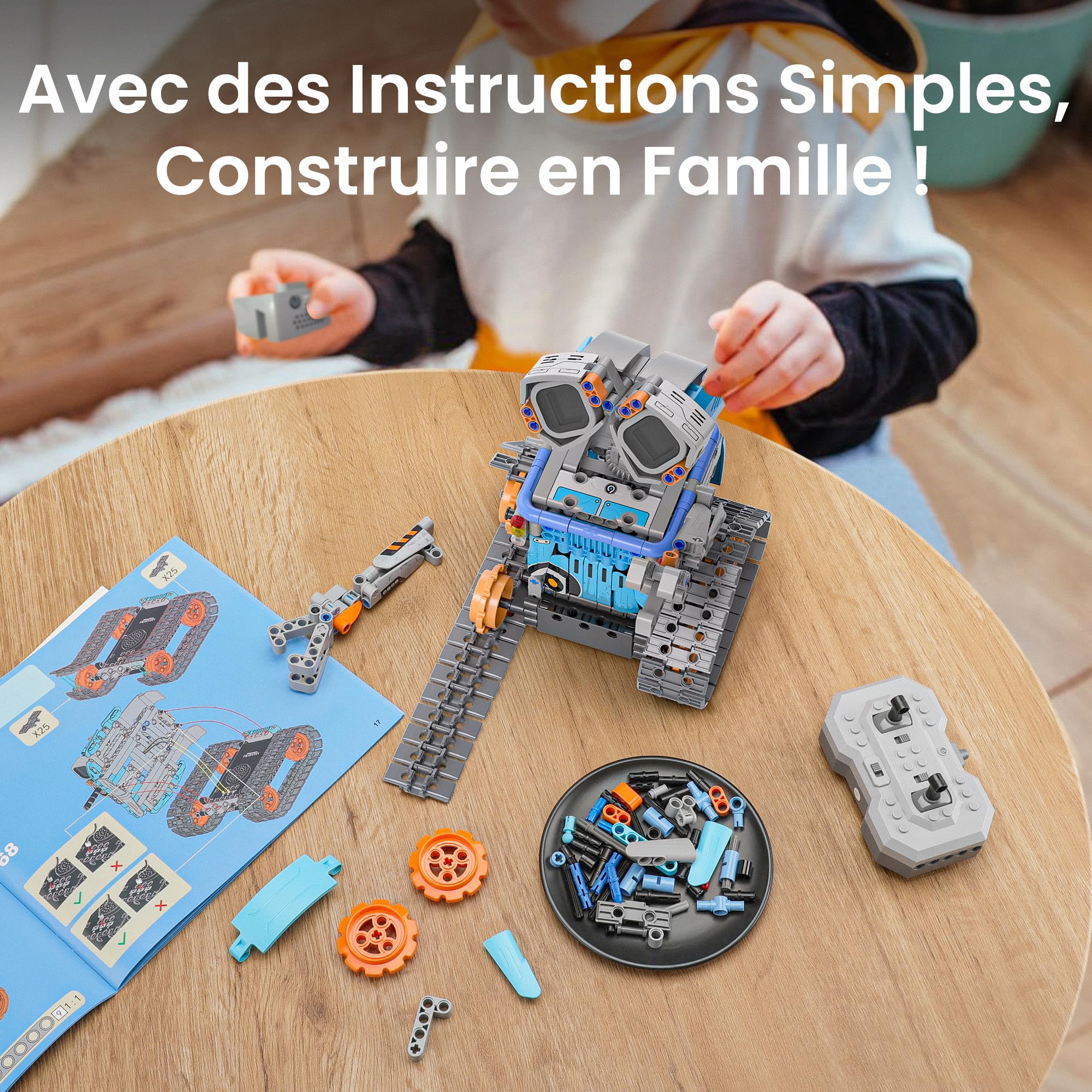 Sillbird Programmierbarer Roboter STEM für Jungen von 8-12 Jahren | 5-in-1-Bauset mit App und Fernbedienung, Geschenkideen für Kinder ab 8 9 10 11 12 Jahren, 473 Teile
