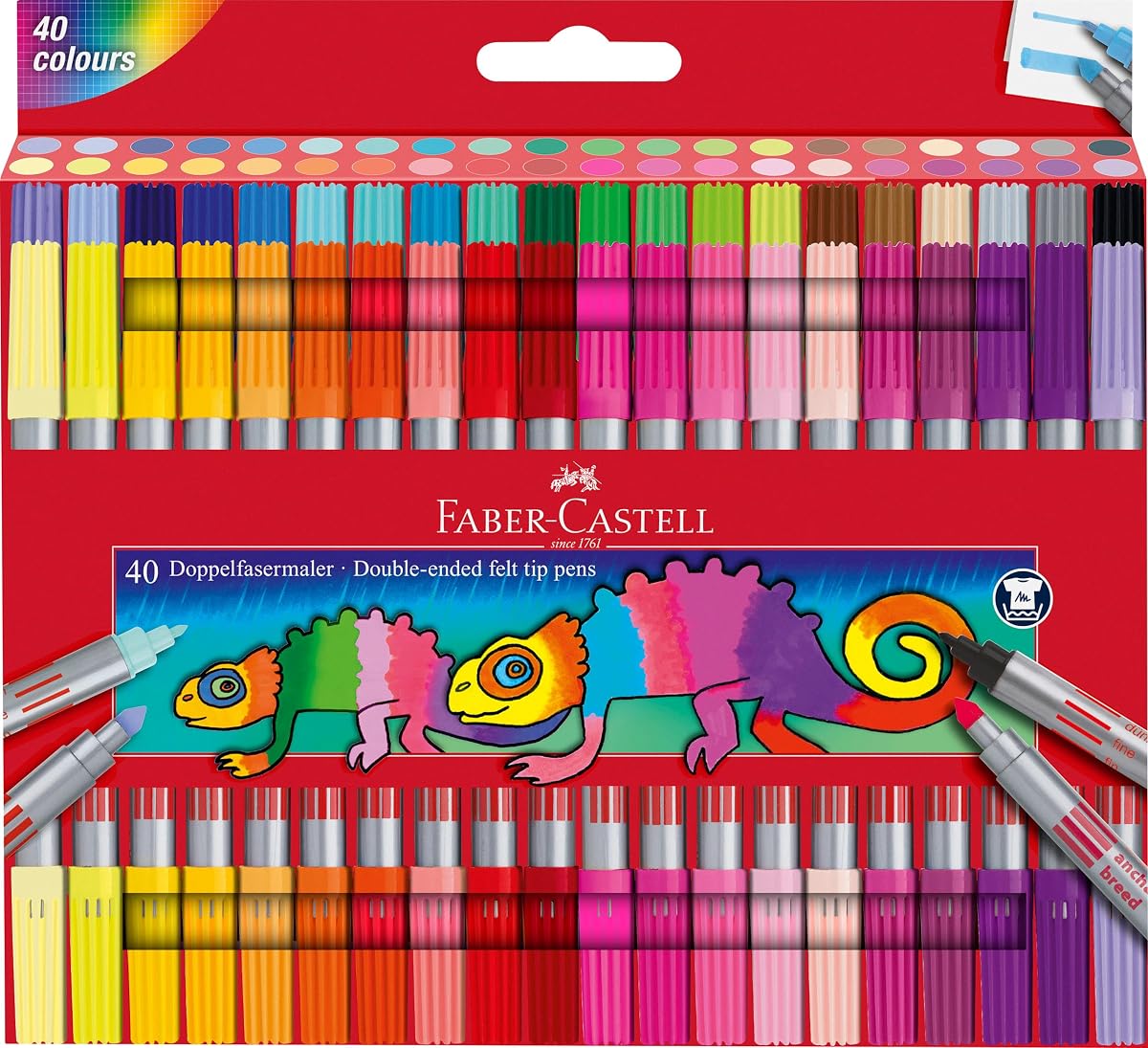 Faber-Castell 151140 Set of 40 Dual Tip Markers for Children and Adults