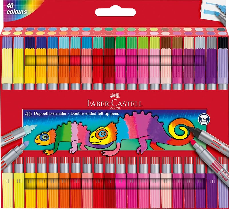 Faber-Castell 151140 Set of 40 Dual Tip Markers for Children and Adults