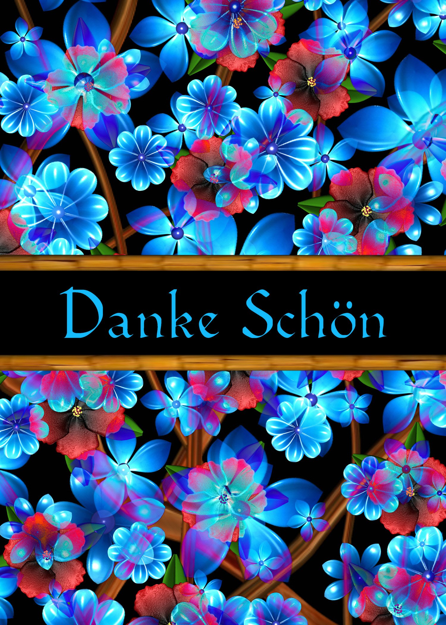 Danke Schön Amazon.com : German Birthday (Danke Schon) Blue Flowers Greeting