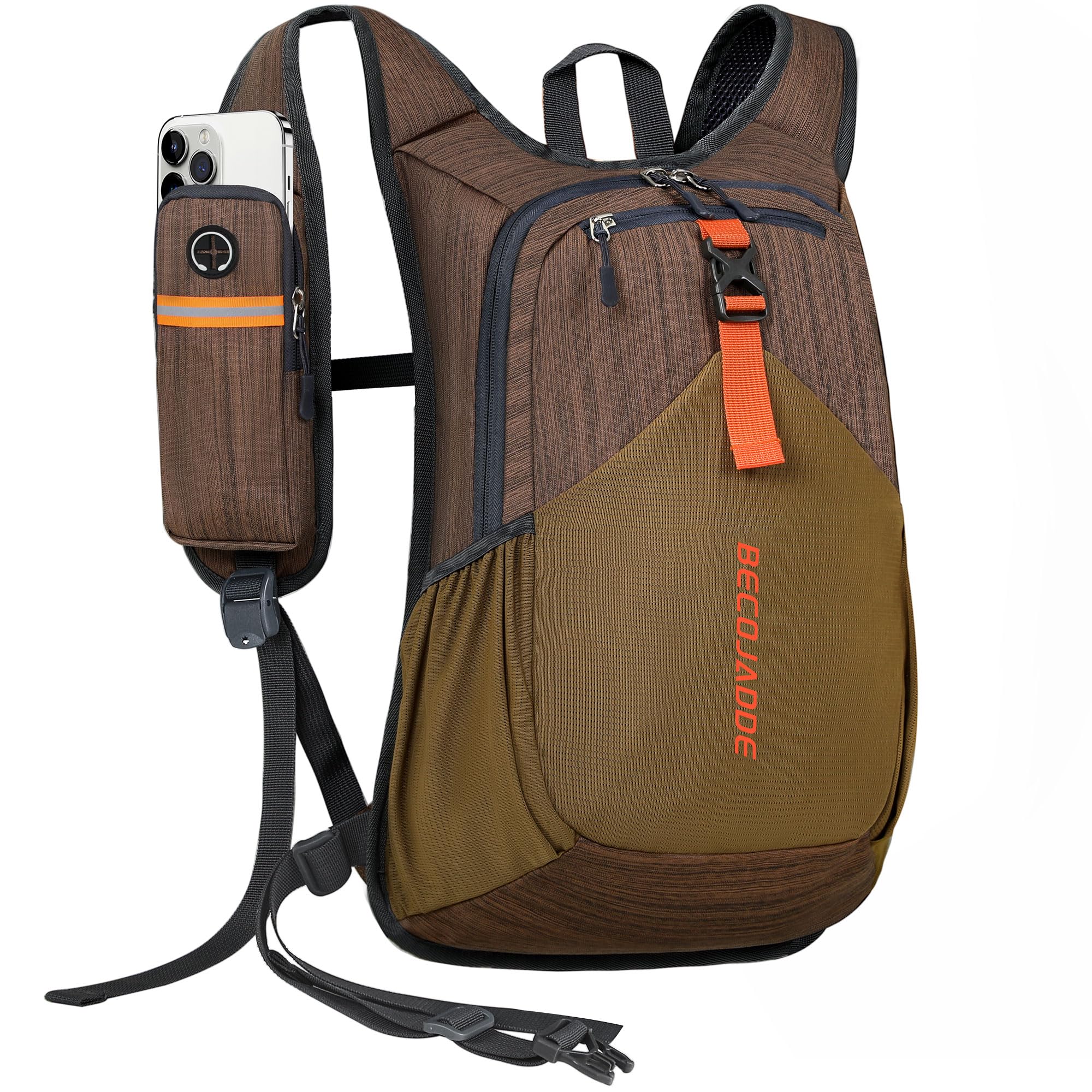 BECOJADDE 18L Wanderrucksack Herren Kleiner Rucksack Damen Leichter Daypack Tagesrucksack Faltbarer Trekkingrucksack für Camping Outdoor Wandern Travel Schokoladenbraun