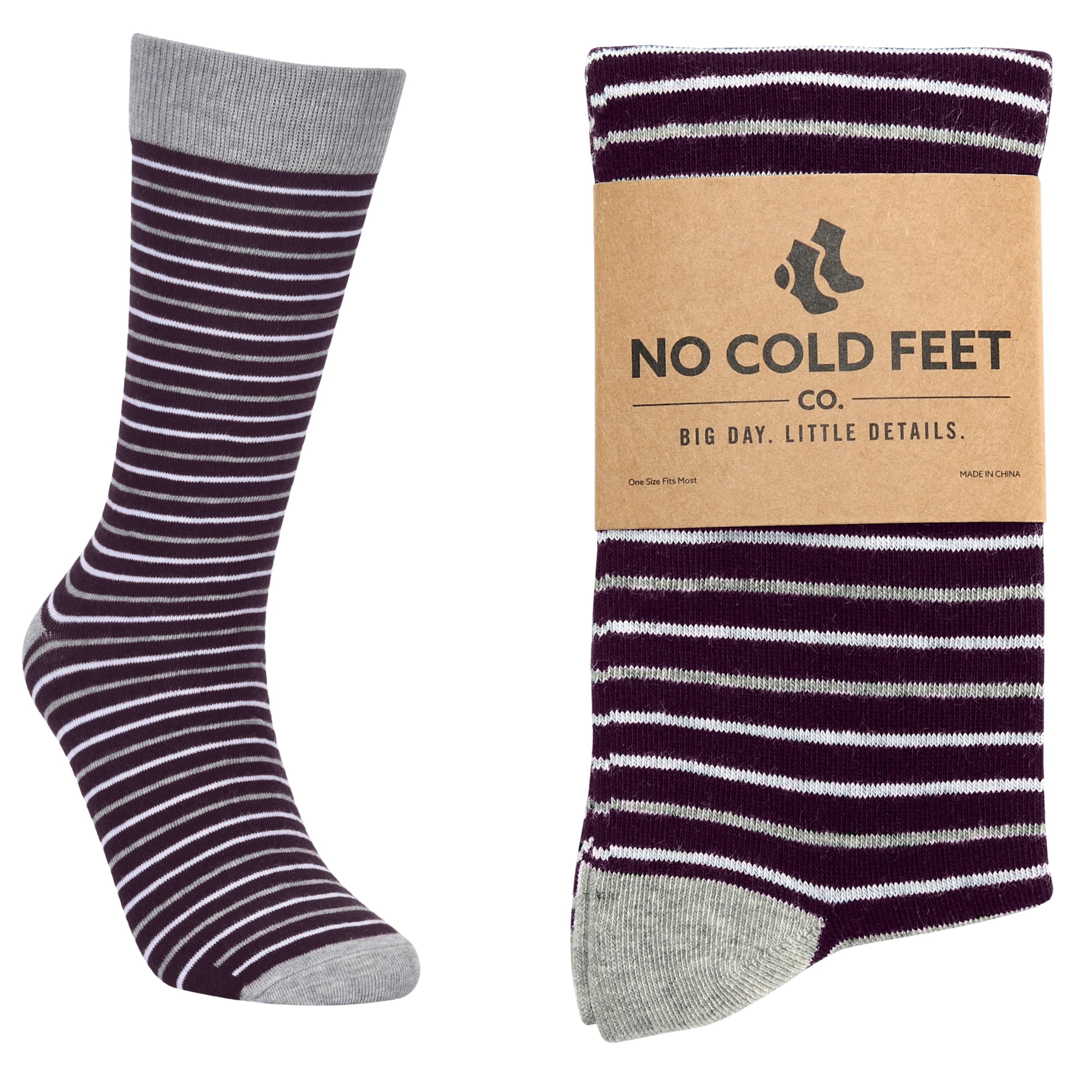 No Cold Feet - Divertidos calcetines coloridos morados novedosos para hombre, para vestir, casual, formal, padrinos de boda, un par