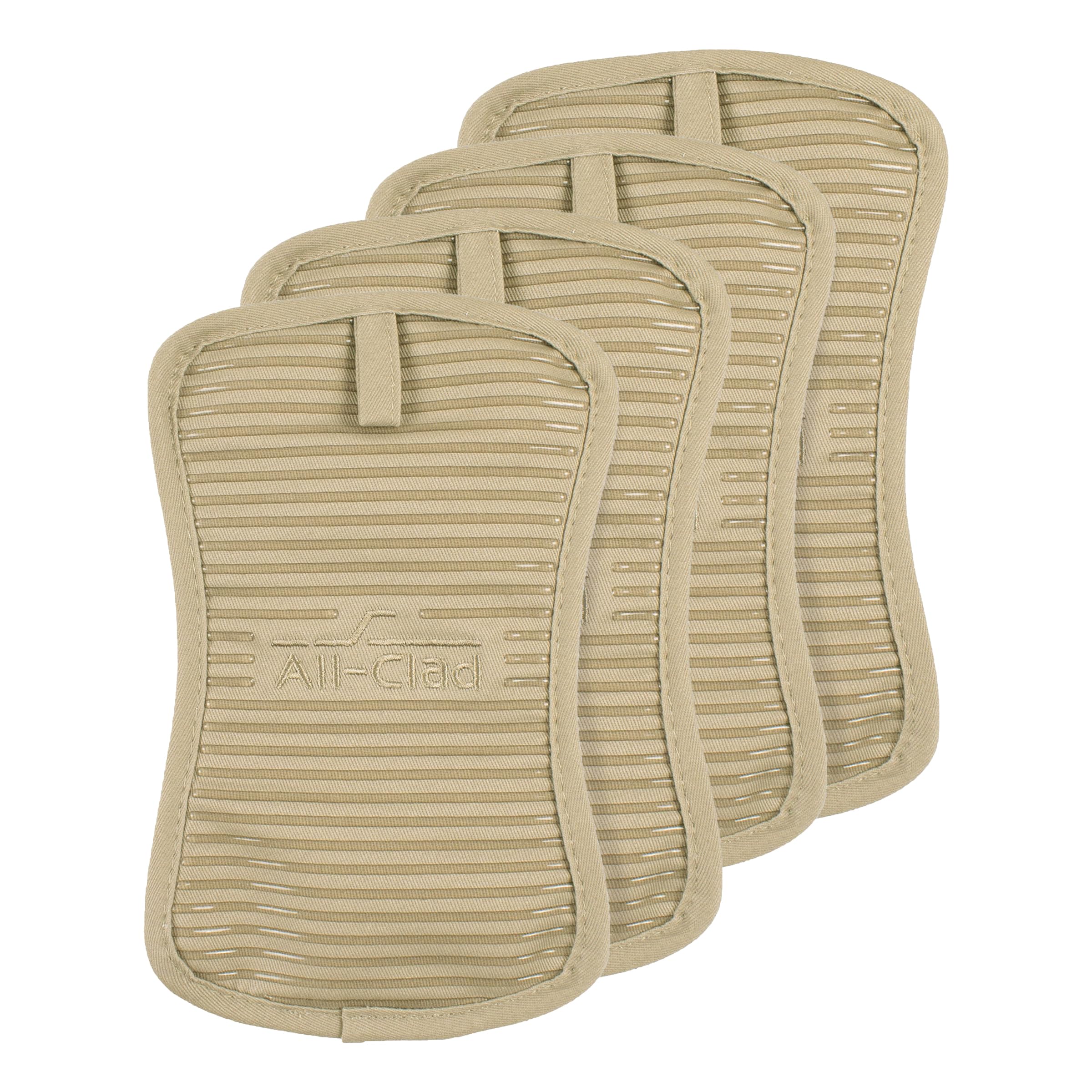 All-Clad Premium Pot Holder & Hot Pad: Heat Resistant to 500 Degrees - 100% Cotton, 10"x6.25" Hot Pad for Kitchen and Barbeque, 4-Pack, Cappuccino