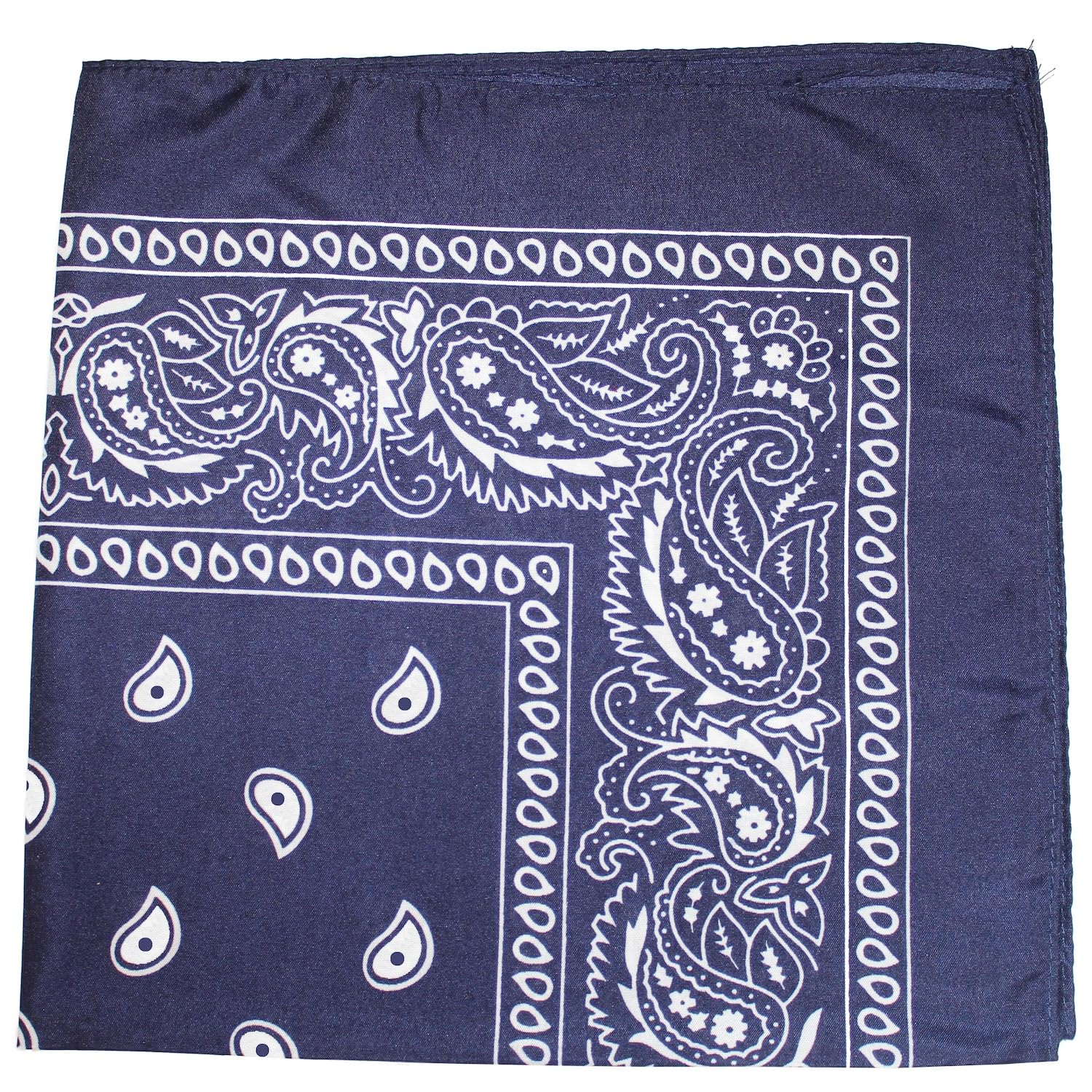 Paisley 100% Cotton Double Sided Bandana - 22 inches
