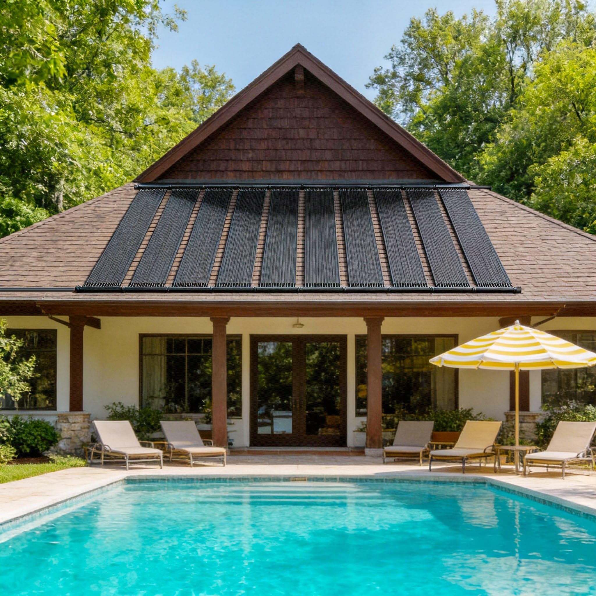 Panneau solaire pour piscine - Noir - 600 x 70 cm - Panneau solaire extensible - Chauffage d'étang - 4,2 m² - Tapis solaire pour piscines et eau chaude