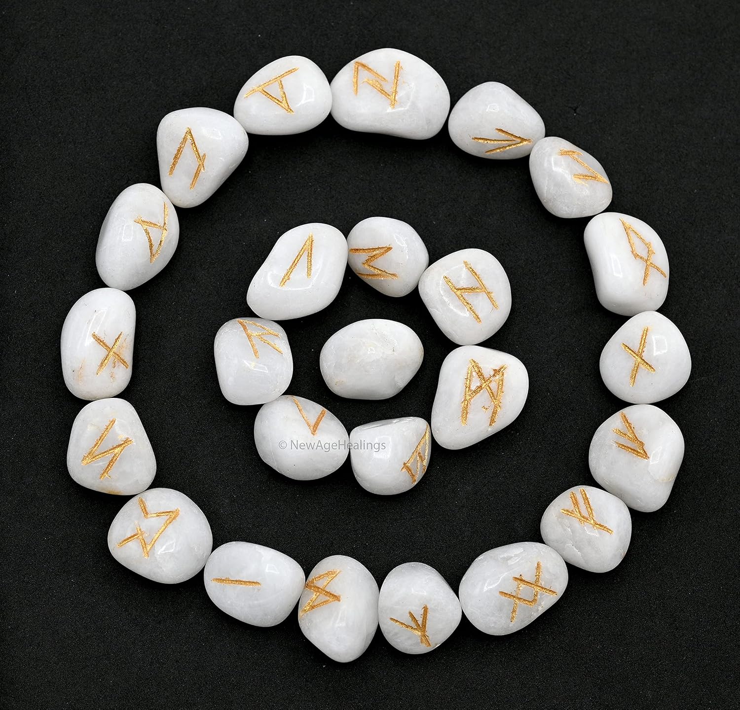 Amazon.com: Amazing Gemstone White Agate Runes Crystal Runes Set of 25 ...