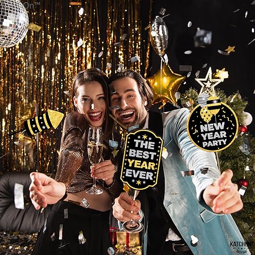 Miniatura 6 de Accesorios de cabina de fotos de Año Nuevo 2023 - Paquete de 35 decoraciones de Año Nuevo 2023  Suministros de fiesta de Año Nuevo 2023 para niños