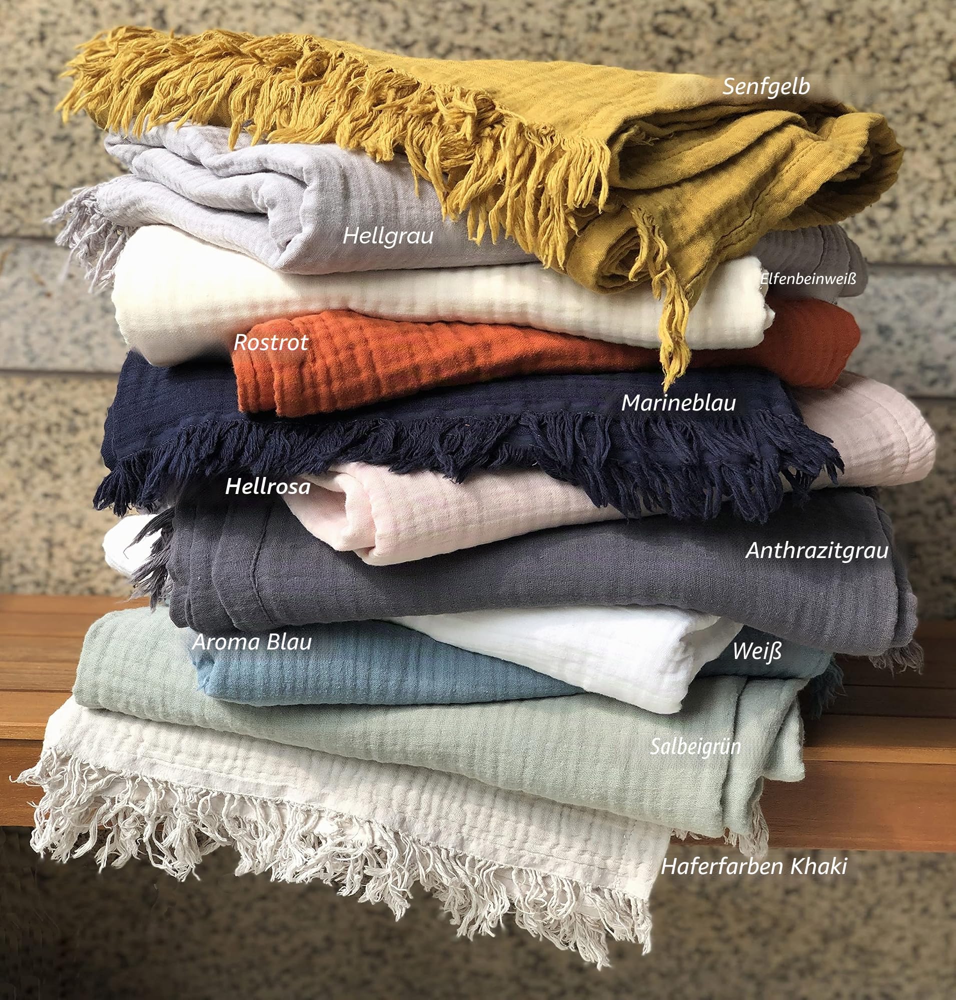 KyraHome Überwurfdecke aus 100% Bio-Musselin-Baumwolle, 139,7 x 152,4 cm, für Erwachsene, handgefärbt, atmungsaktiv, weich, leicht, Gaze, Überwurfdecke für Erwachsene, alle Jahreszeiten (senfgelb)