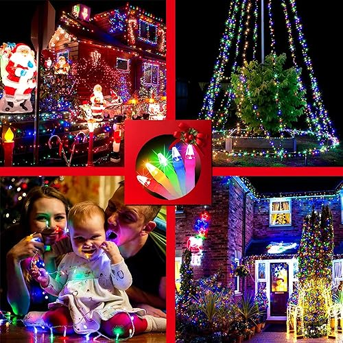 Miniatura 7 de Guirnalda de luces de Navidad de 300 LED de 100 pies, 8 modos de luces conectables, tira de luces para interiores y exteriores con temporizador y