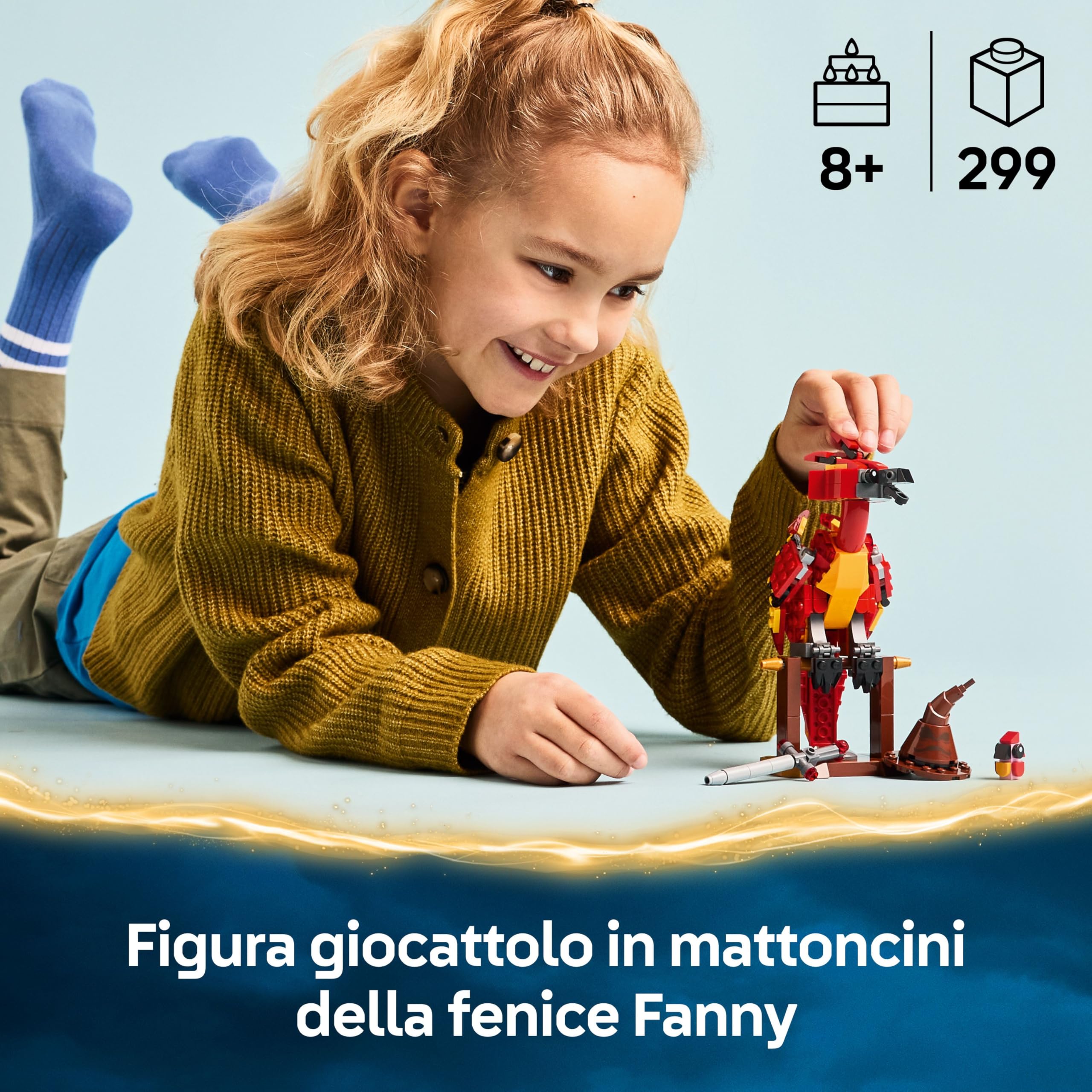 LEGO Harry Potter Fanny: la Fenice di Albus Silente Giocattolo - Set Play & Display con Figura di Uccello - con Cappello Parlante e Spada di Grifondoro - Regalo per Bambine e Bambini da 8 Anni - 76448