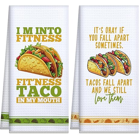 Taco Kitchen Towels, Cutest Taco Tuesday Gift for Taco Lovers