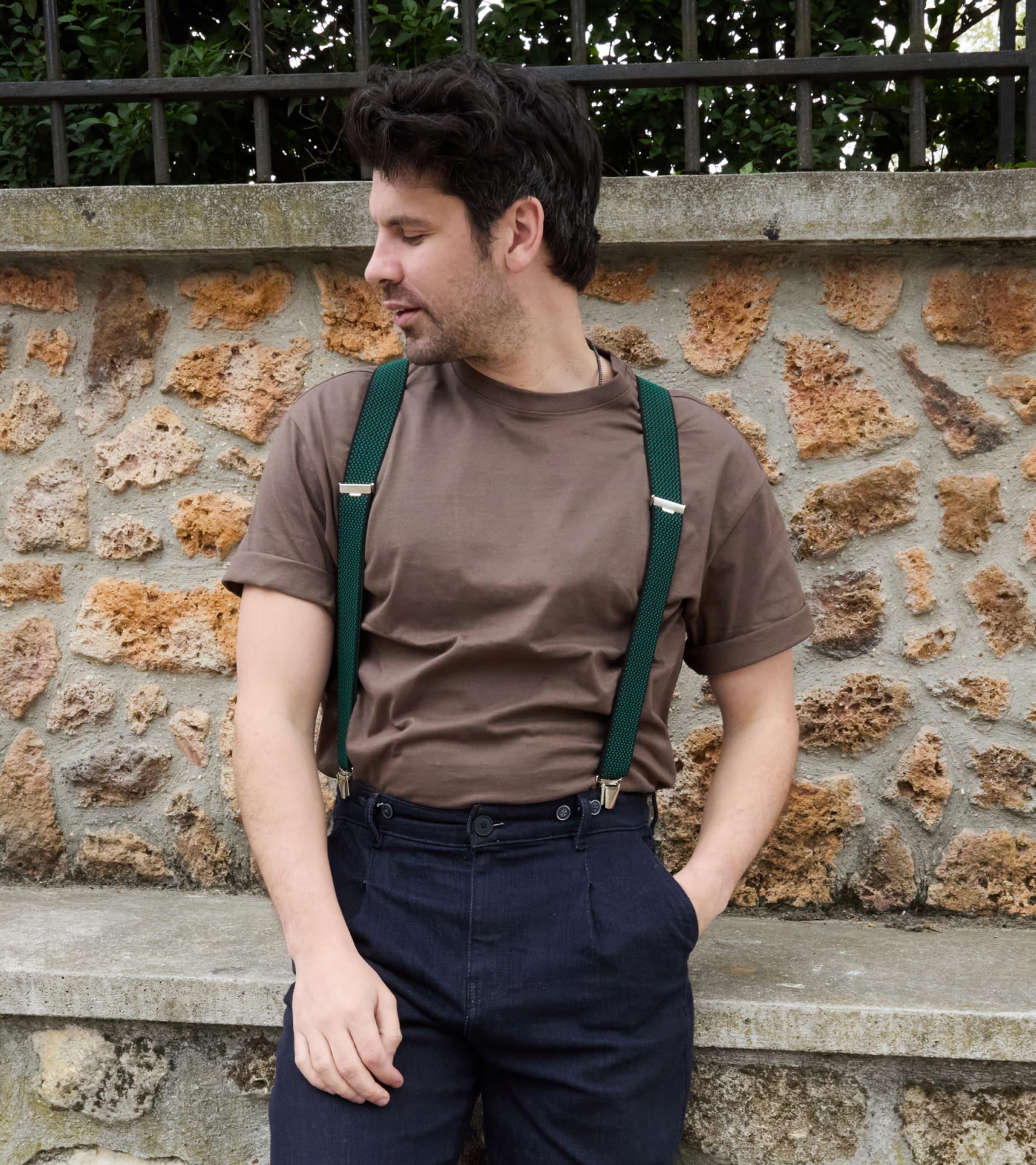 Pierrot - Bretelle Uomo Larghe Vintage - Regolabili Fino A 130cm - Garantite A Vita - Clip molto forti - Bretelle Uomo Eleganti