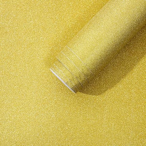 Miniatura 5 de Rollo de papel de contacto con purpurina dorada champán para manualidades de bricolaje, calcomanía artística para álbumes de recortes (17.7 pulgadas