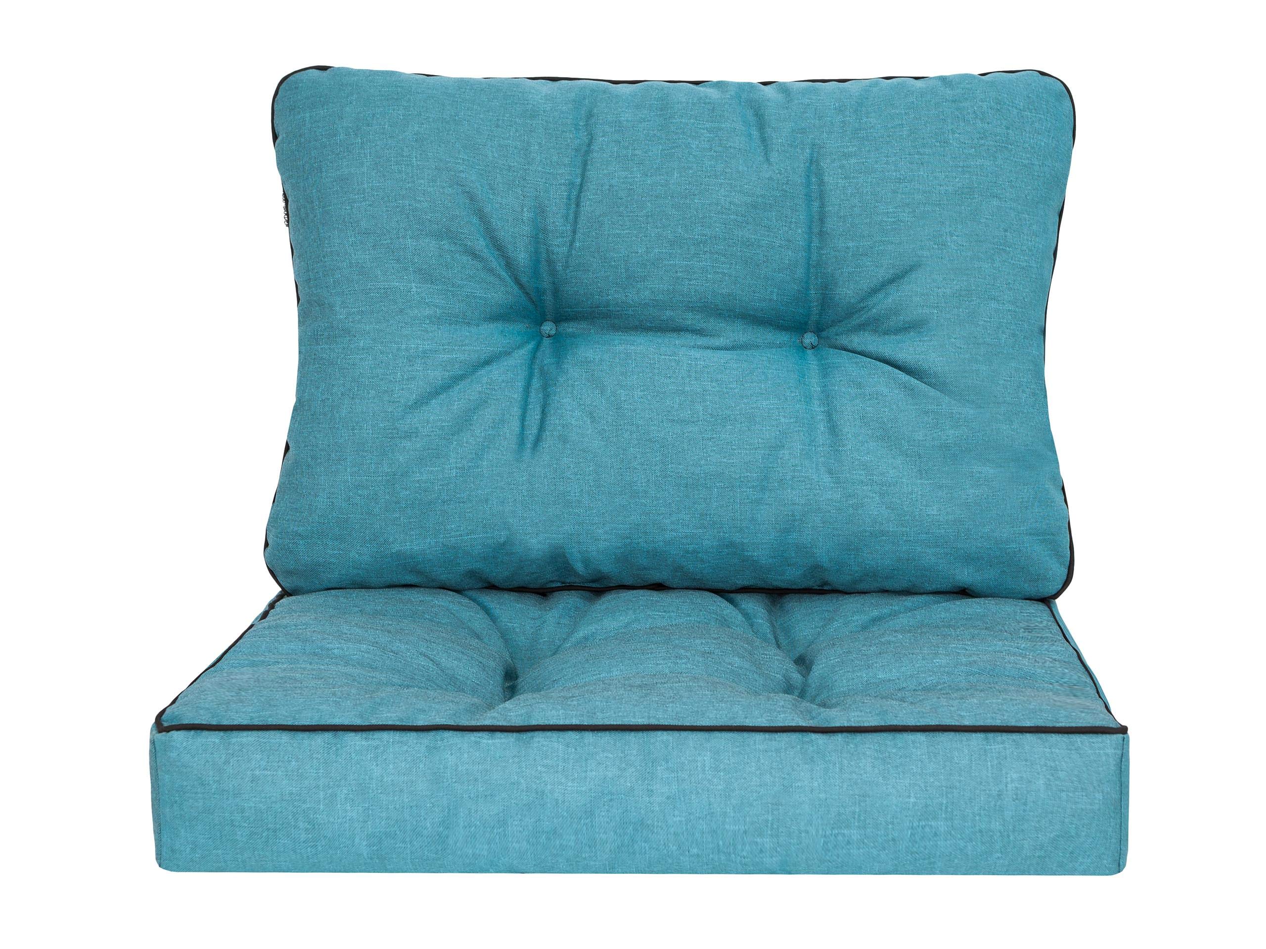 Cojin para Silla de Exterior - Cojín para Muebles de jardín con Respaldo - Cojin de Asiento 60 cm - Impermeables - Azul