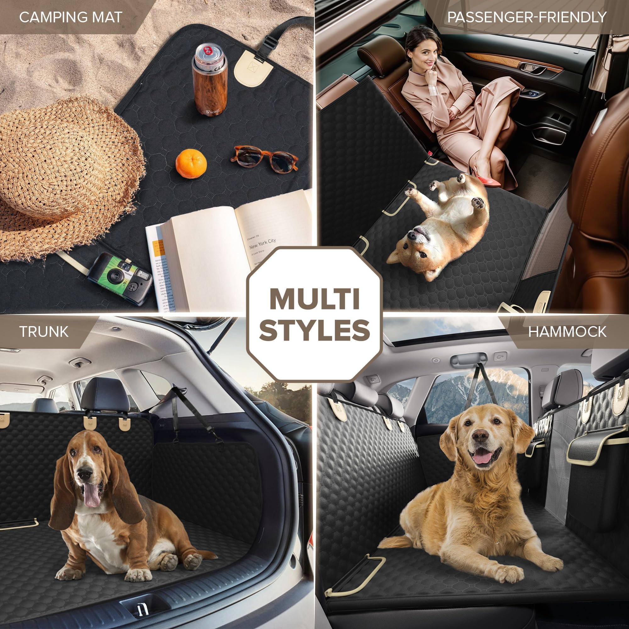 Cubierta Asiento Coche Perro Impermeable para CRIDER 2010-2023, Alfombra de Asiento de Estilo Hamaca Protector Antidesliante Mascotas Perros Accesorios